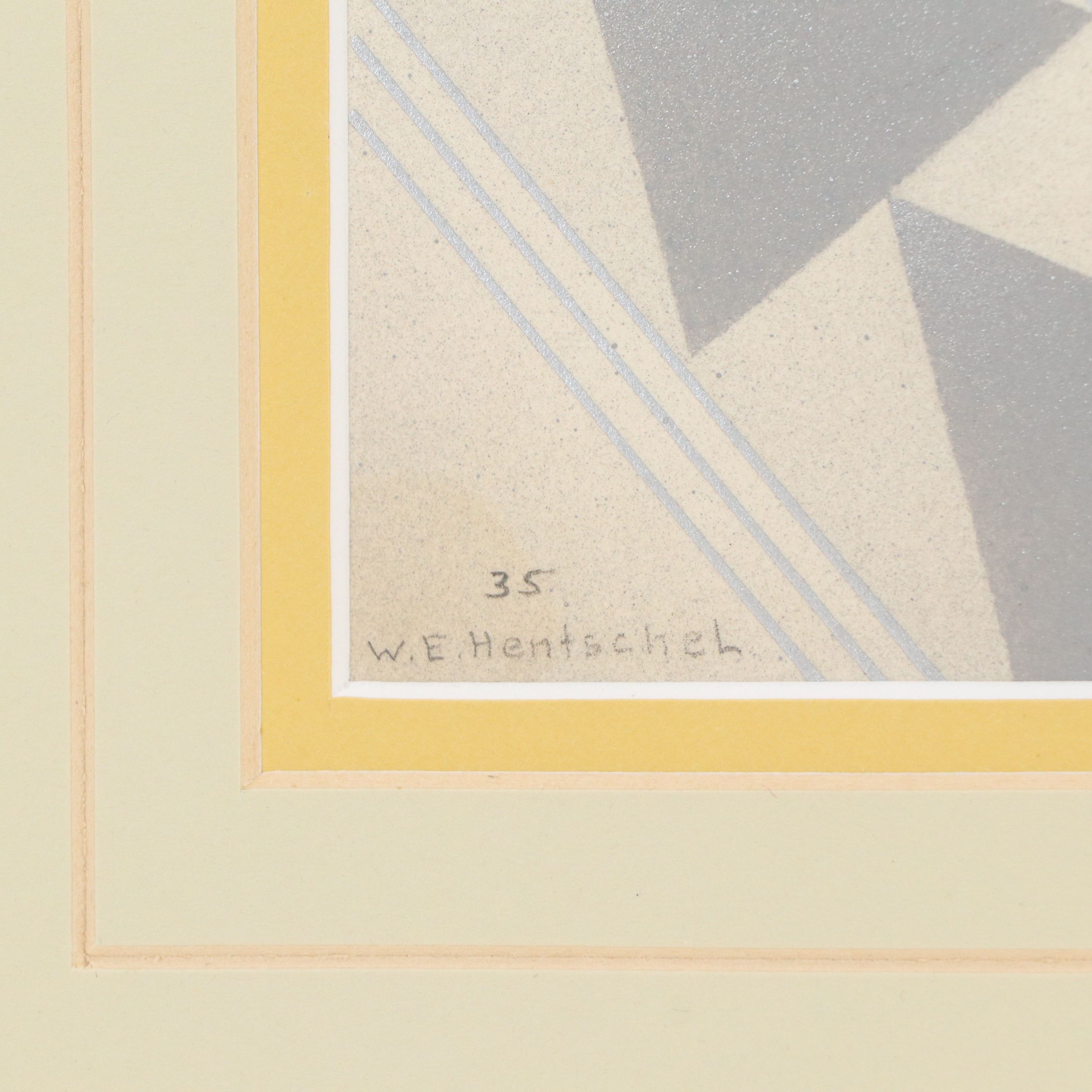 William Ernst Hentschel Abstract Geometric Pochoir of Figures, 1935