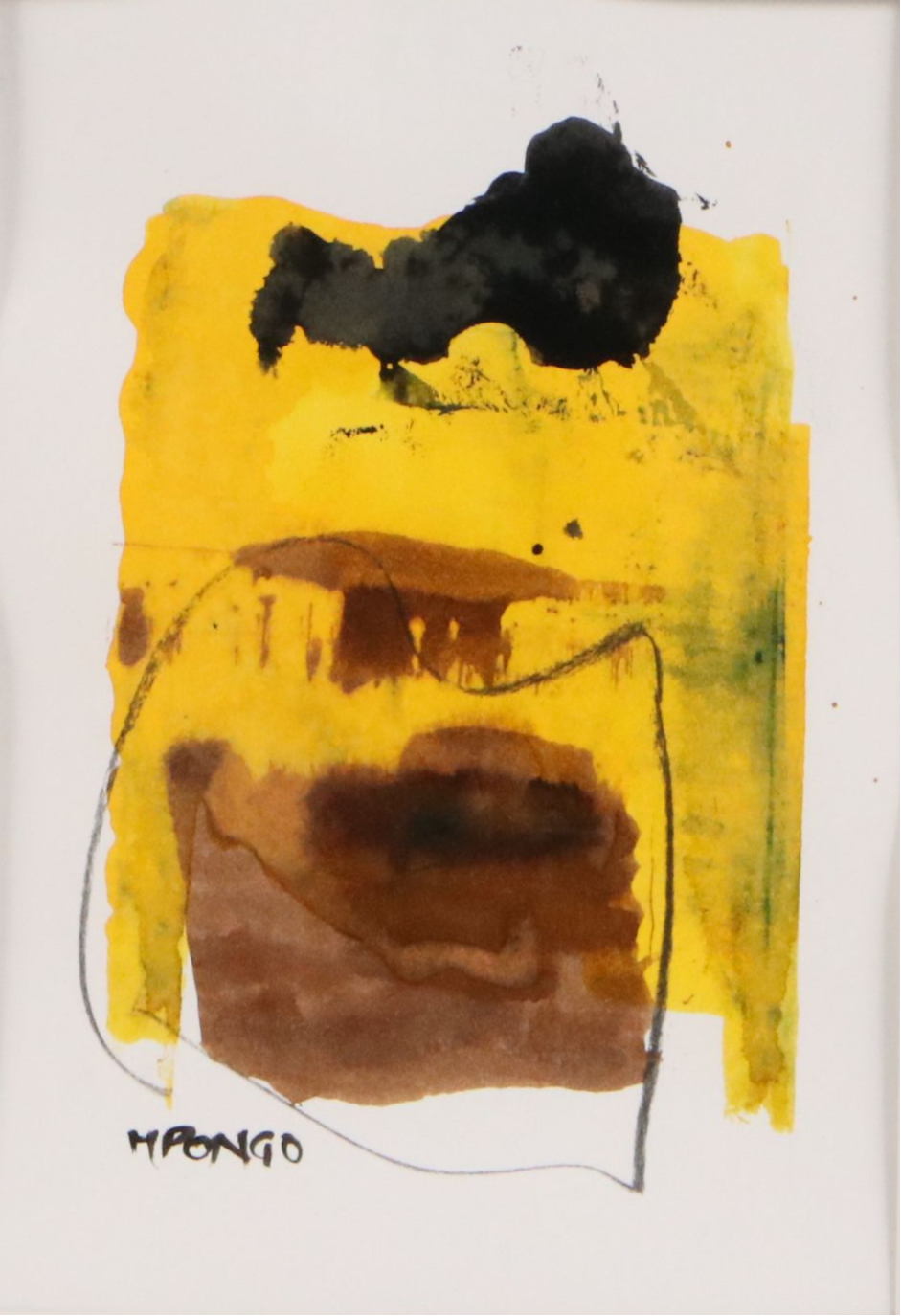 Milagros Pongo Abstract Mixed Media Painting, 21st Century