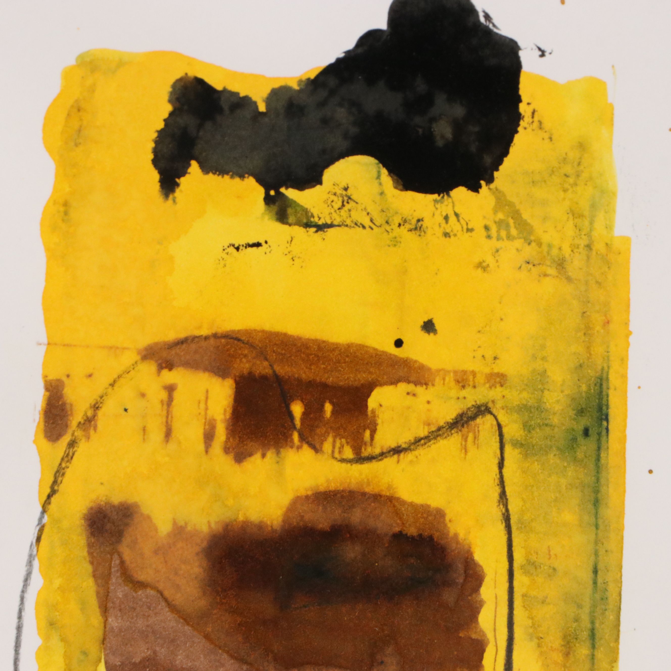 Milagros Pongo Abstract Mixed Media Painting, 21st Century