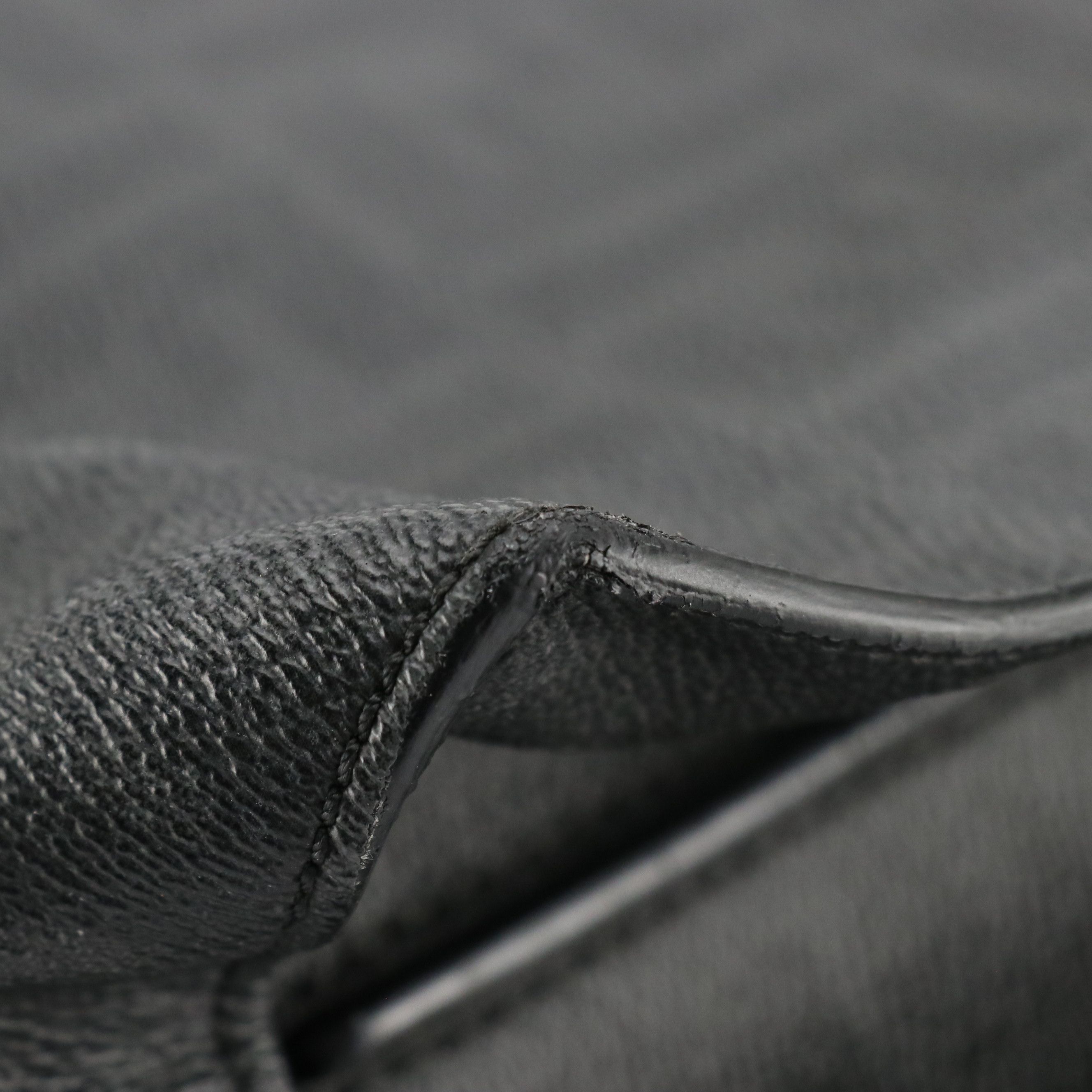 Fendi Leather Handle Vertical Tote in Black/Gray Zucca Canvas