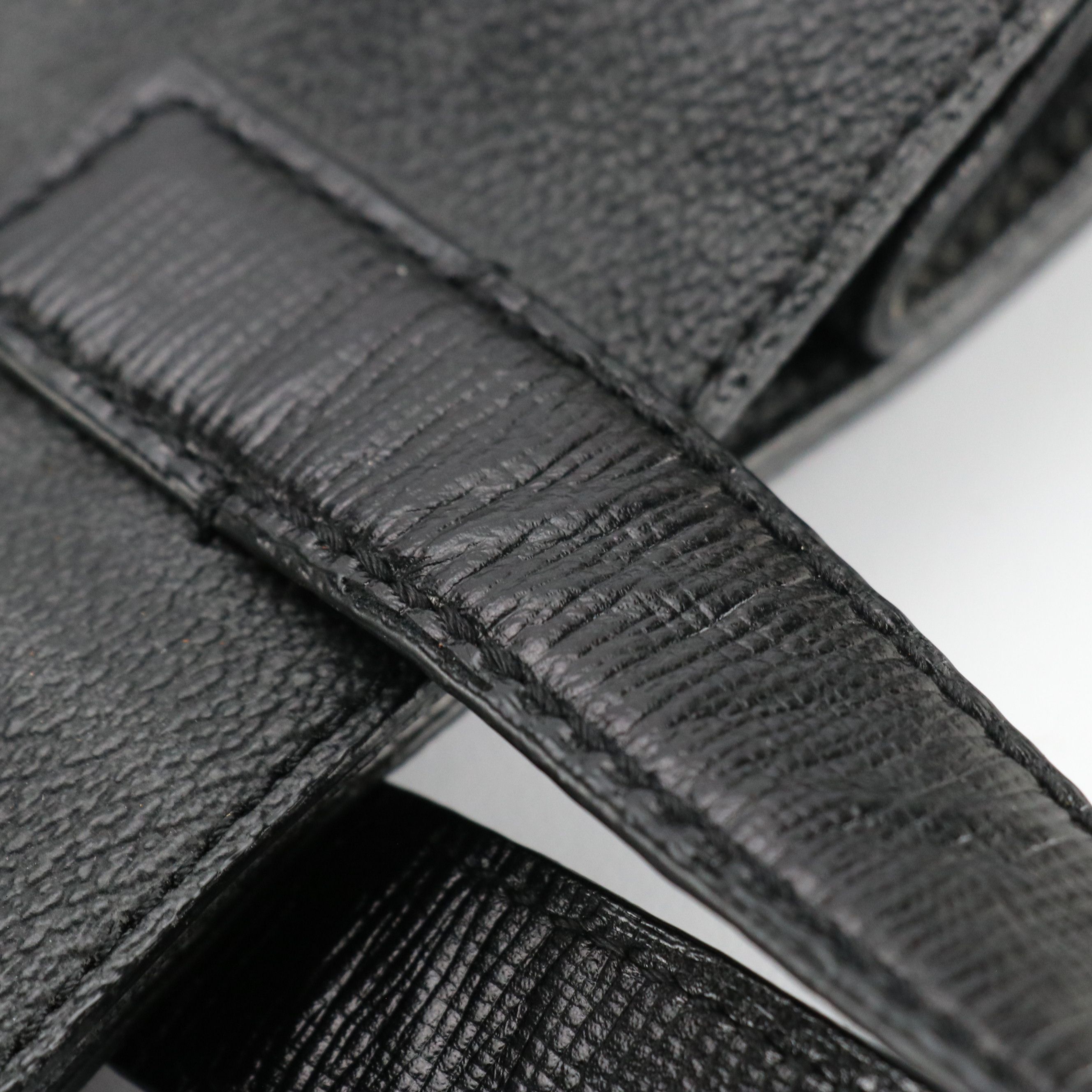 Fendi Leather Handle Vertical Tote in Black/Gray Zucca Canvas