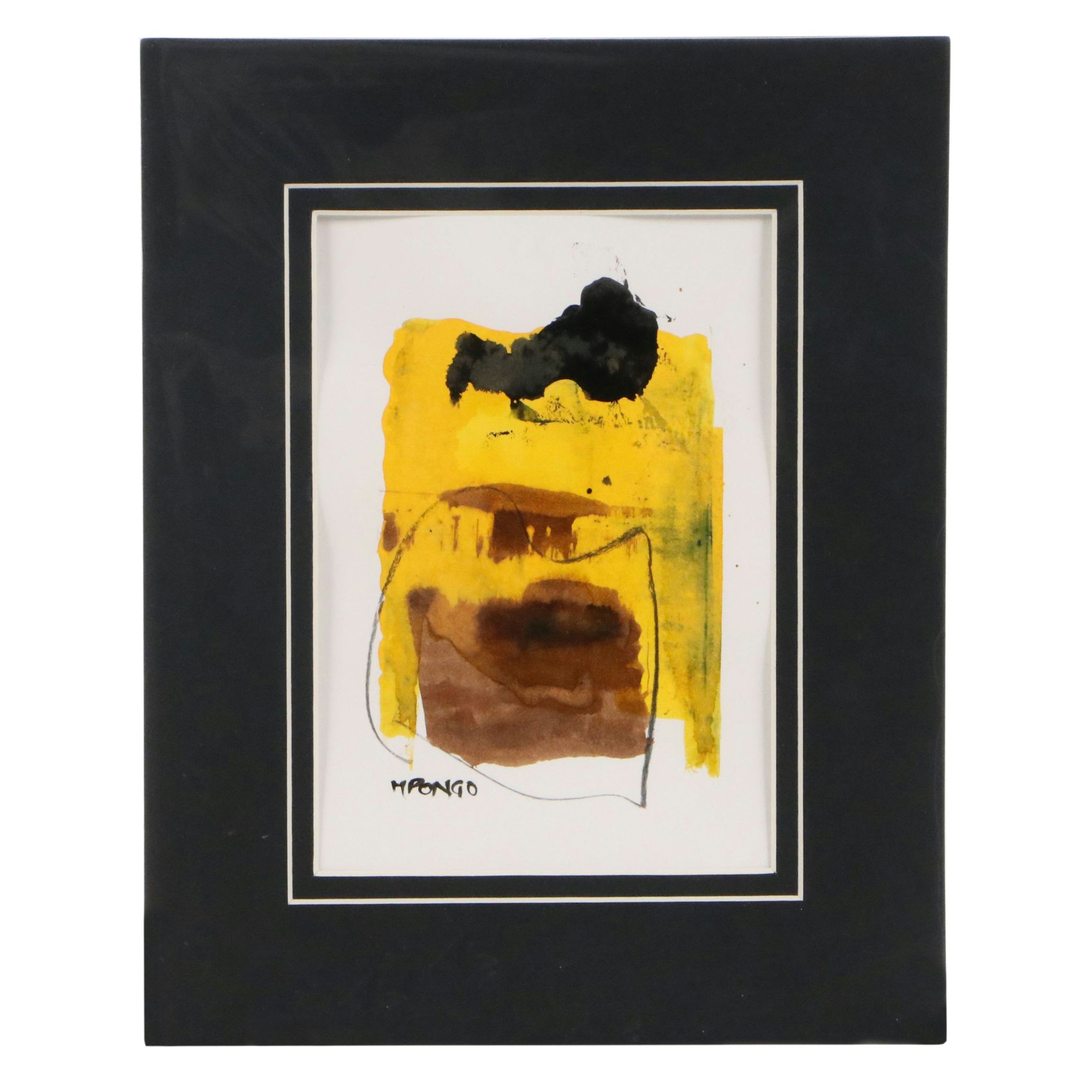 Milagros Pongo Abstract Mixed Media Painting, 21st Century