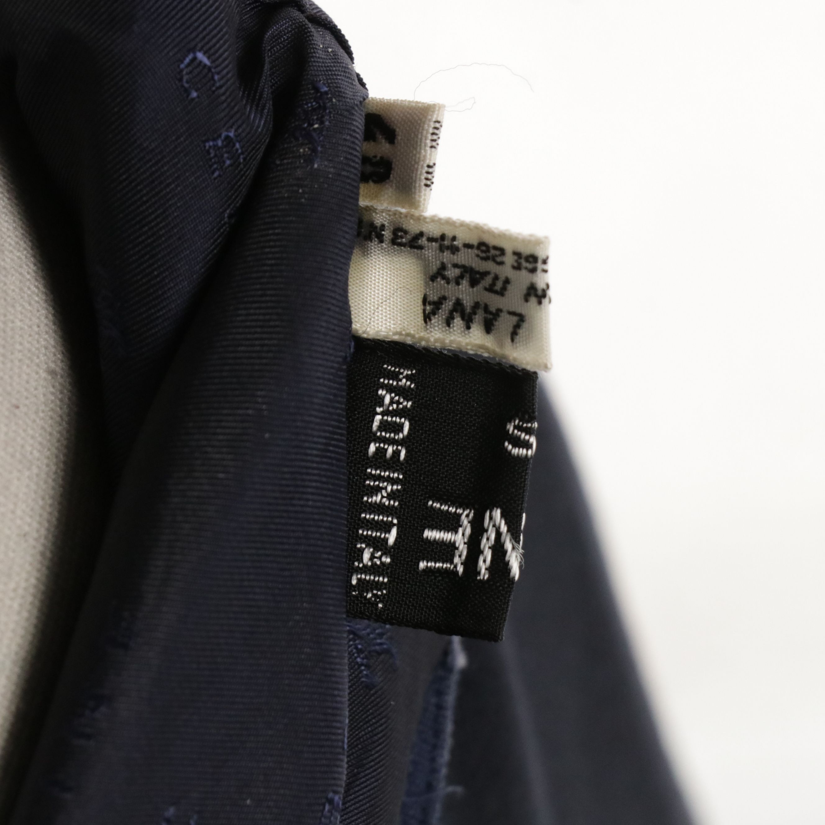 Celine Vintage Center-Pleat Skirt in Navy Wool