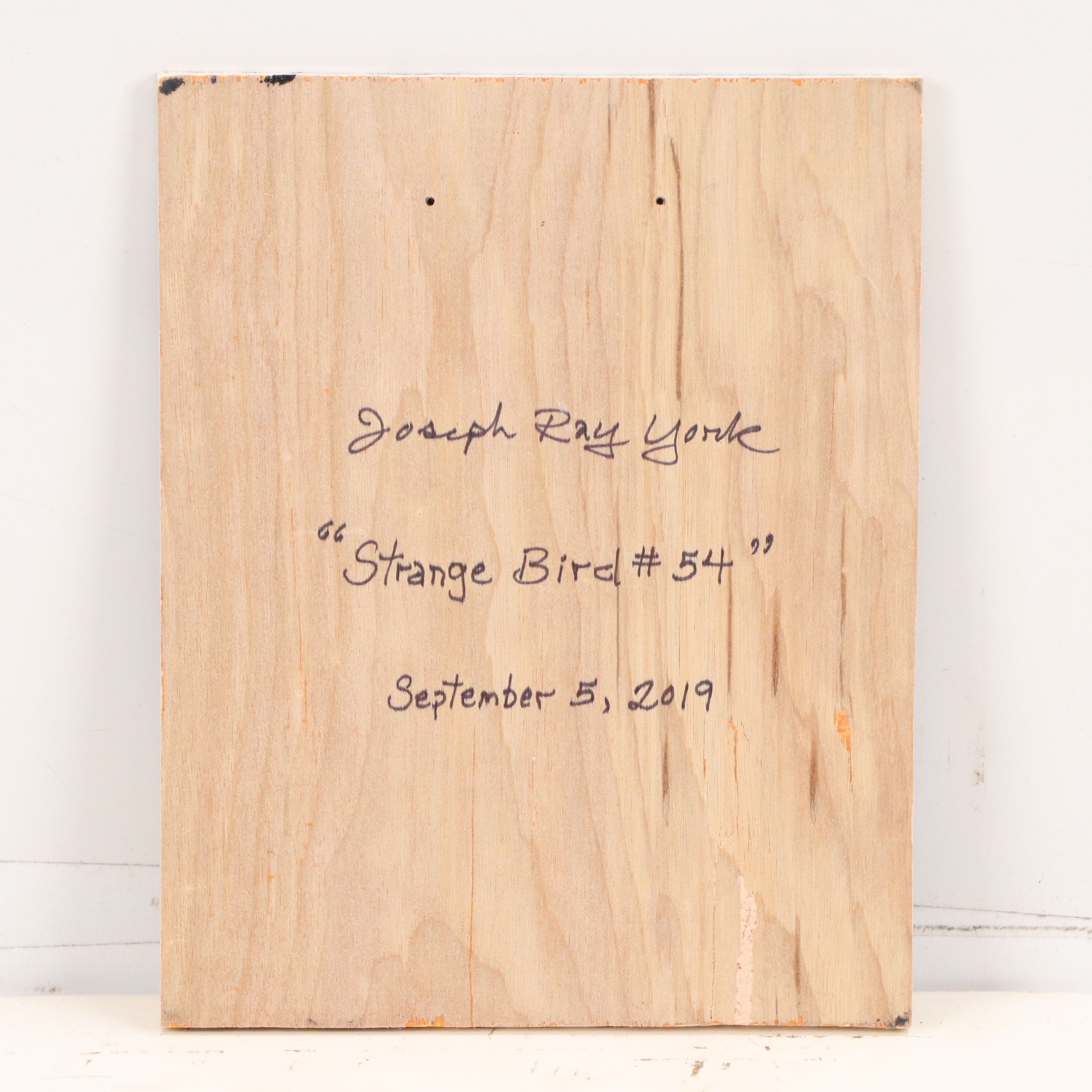 Joseph Ray York Anthropomorphic Oil Painting "Strange Bird #54," 2019
