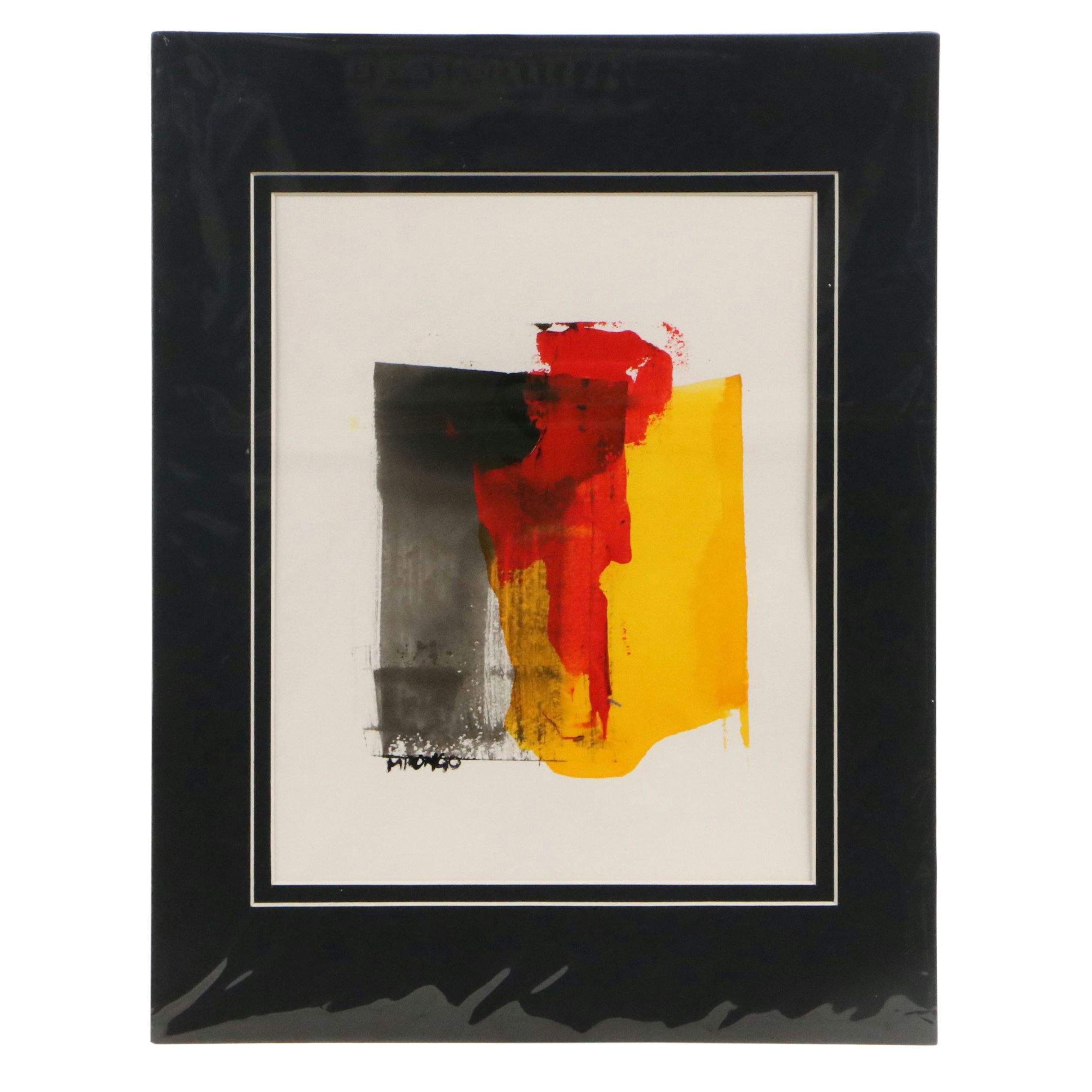 Milagros Pongo Abstract Mixed Media Painting, 21st Century