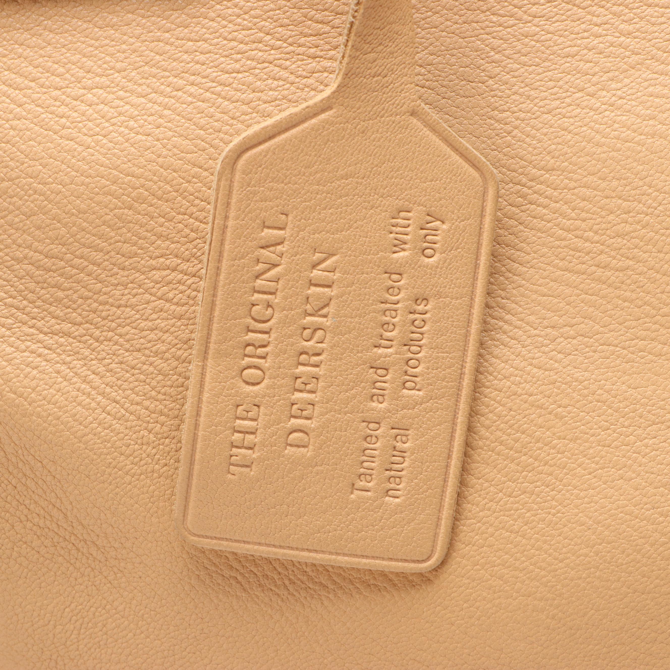 Prada Beige Deerskin Leather Top Handle Two-Way Tote