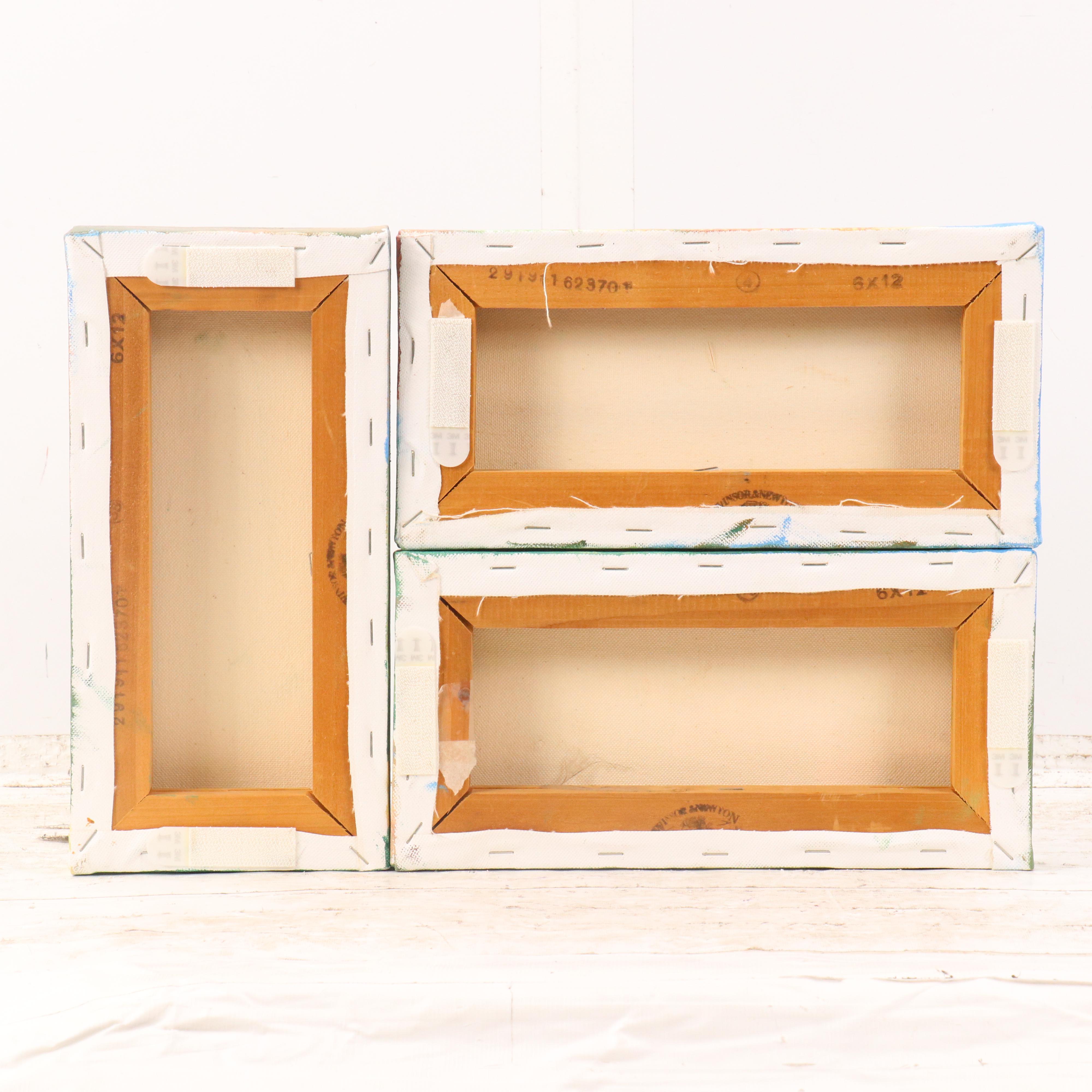 Alisa Gorsonio Triptych Rural Landscape Oil Painting of Red Barn in Autumn