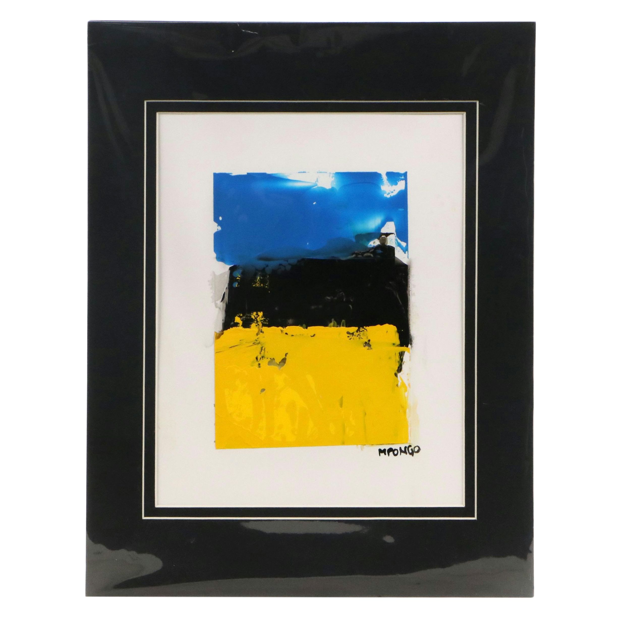 Milagros Pongo Abstract Mixed Media Painting, 21st Century