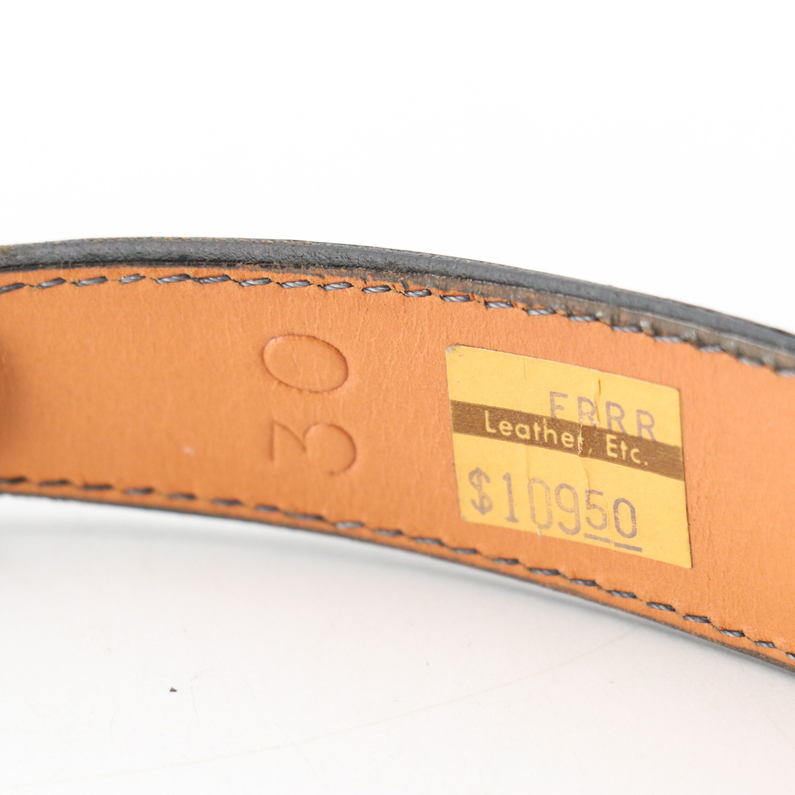 Chacon Sterling Buckle Set on Embossed Leather Strap