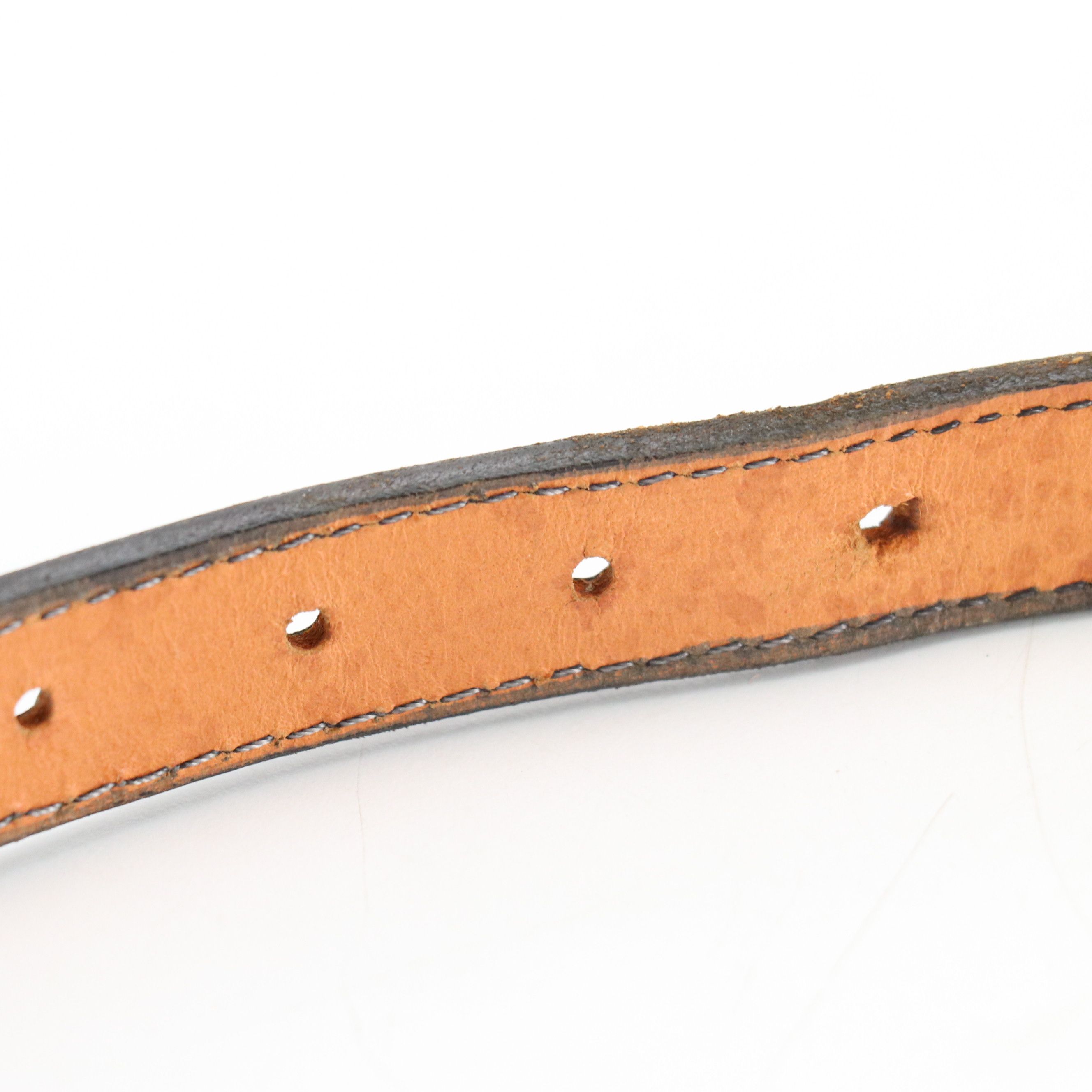 Chacon Sterling Buckle Set on Embossed Leather Strap