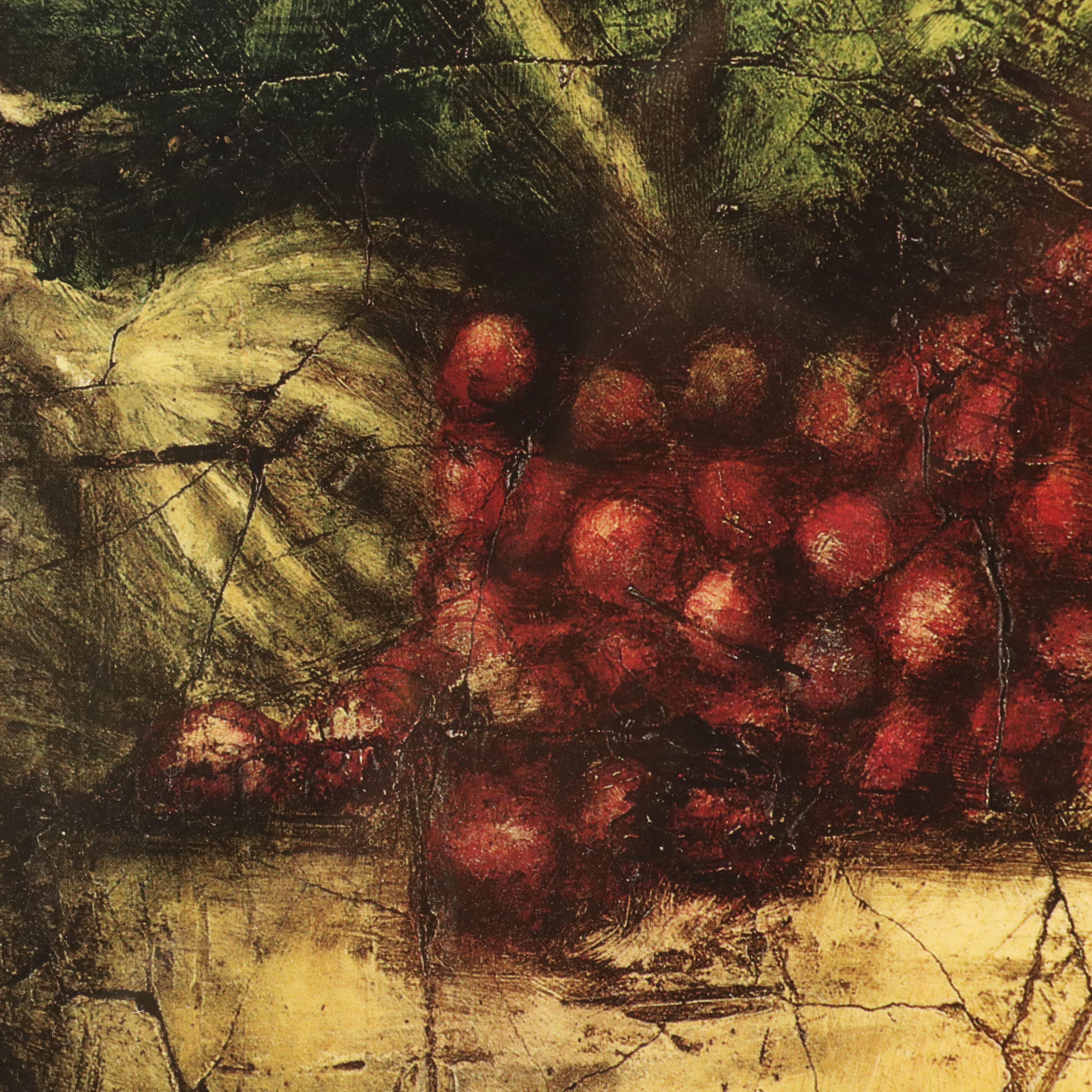 Offset Lithograph Fruit Bowl Still Life