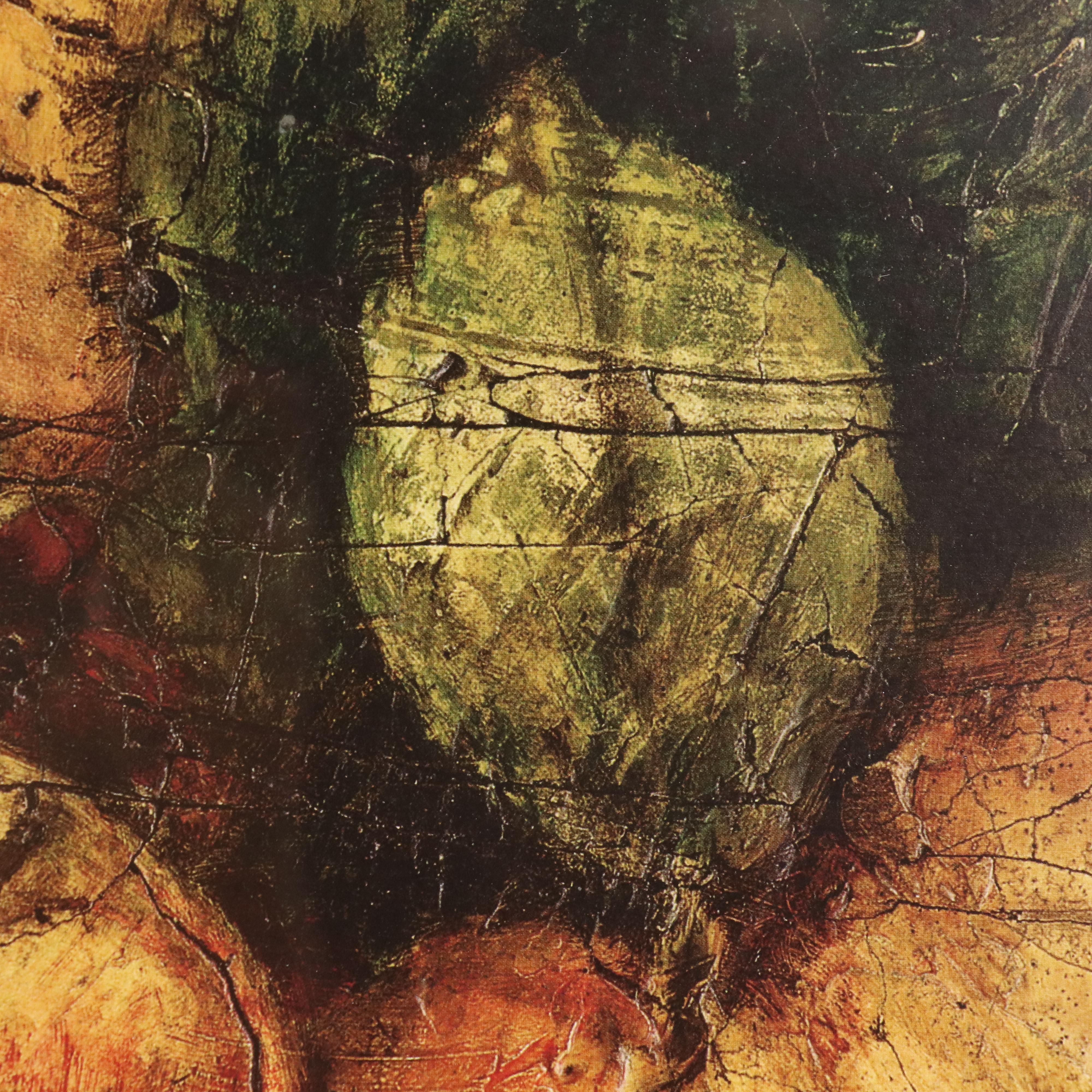 Offset Lithograph Fruit Bowl Still Life