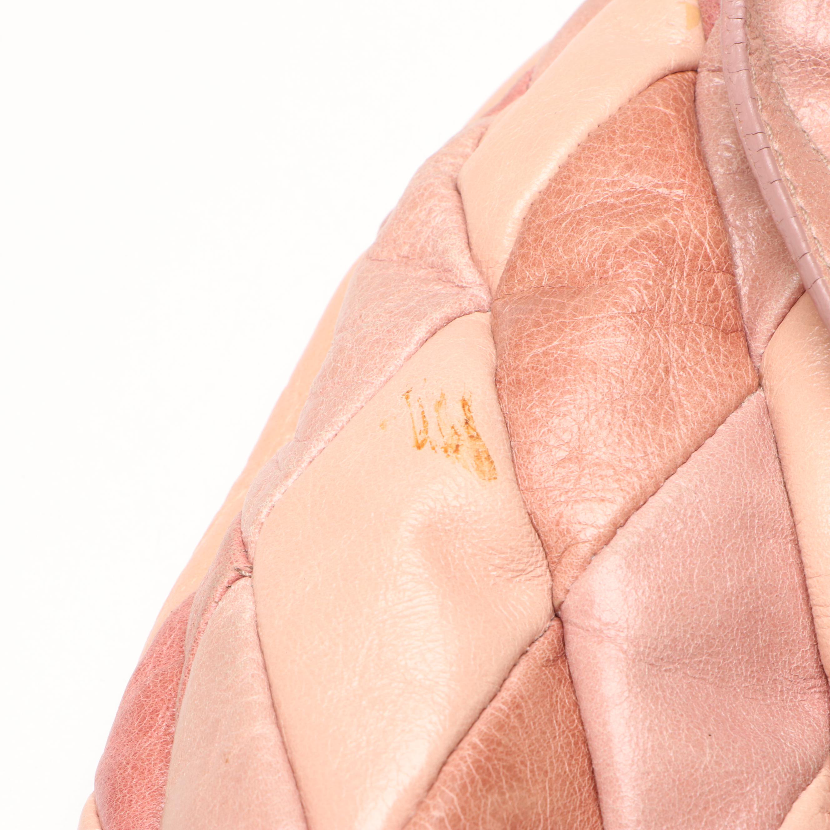 Miu Miu Harlequin Two-Way Tote in Pink Tricolored Patchwork Calfskin Leather