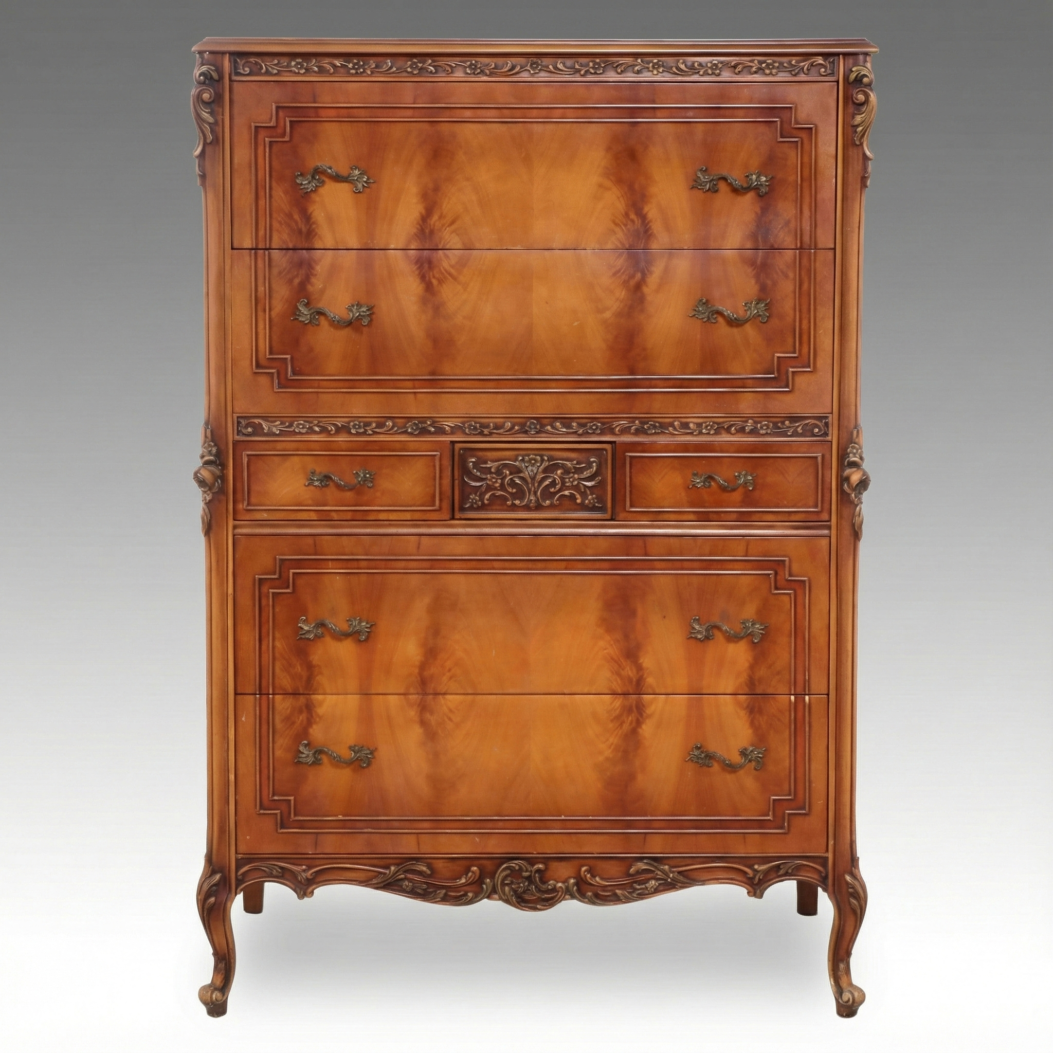 Joerns Rococo Style Carved Mahogany Chest of Drawers, Early 20th Century