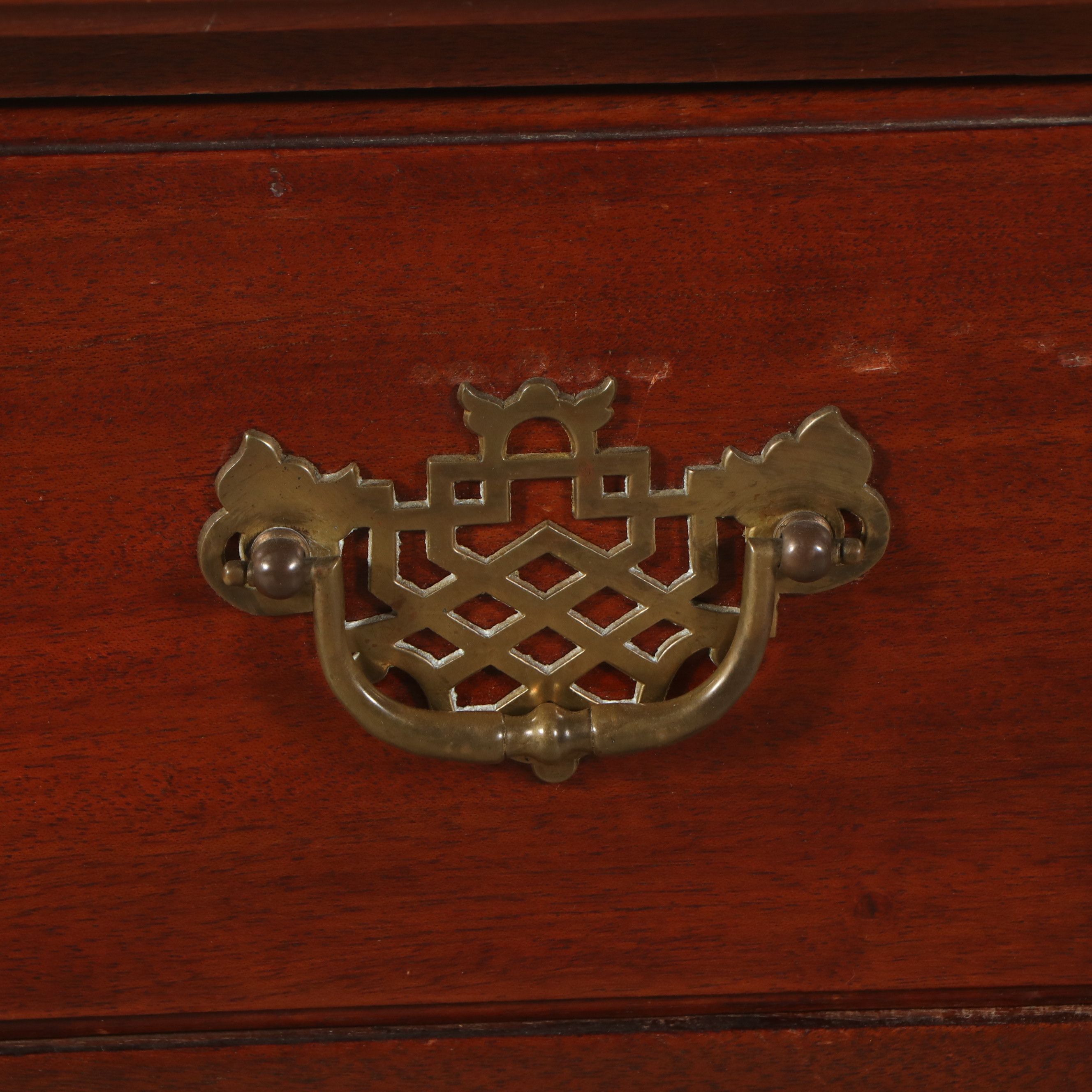 Queen Anne Style Carved Mahogany Broken Bonnet and Finial Highboy