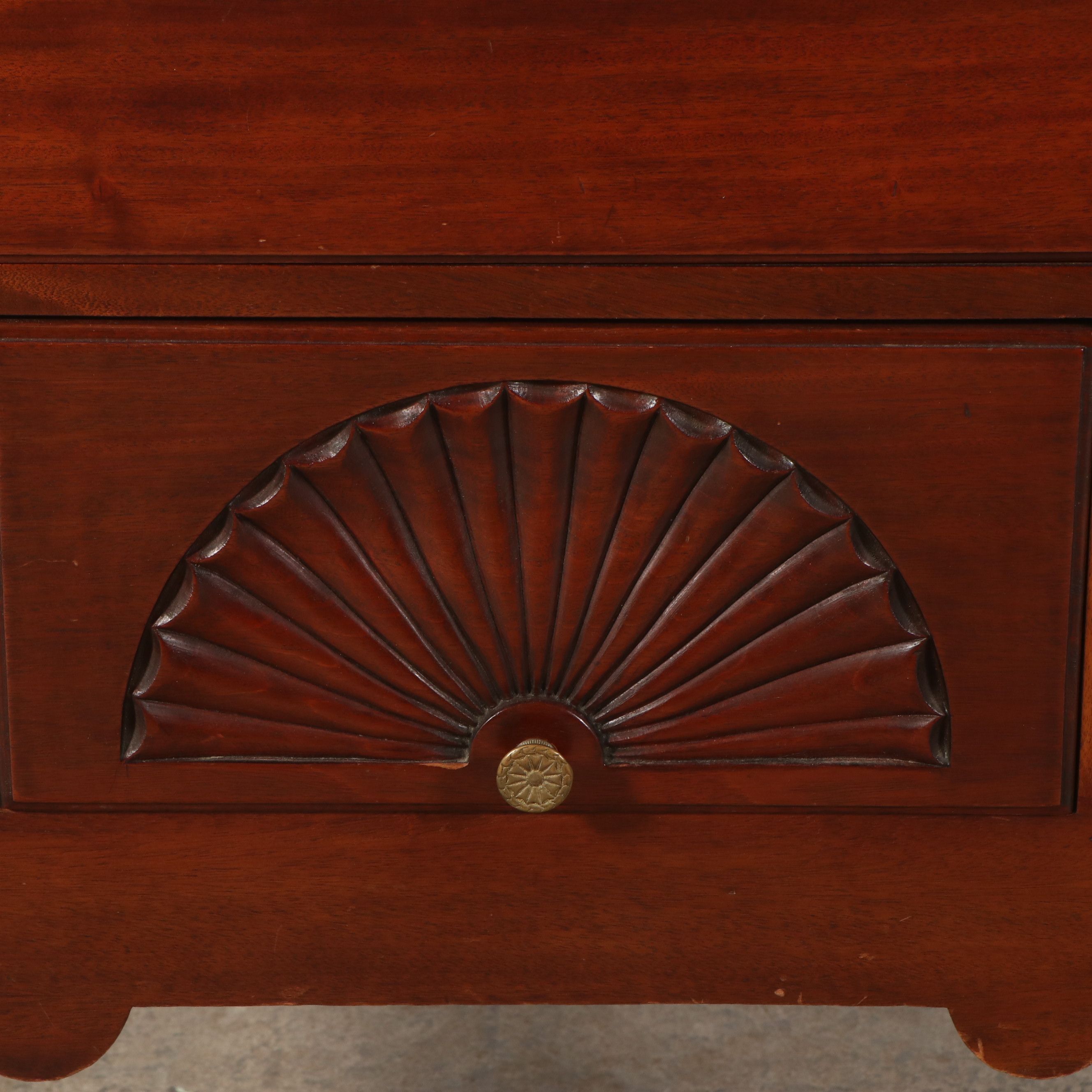 Queen Anne Style Carved Mahogany Broken Bonnet and Finial Highboy