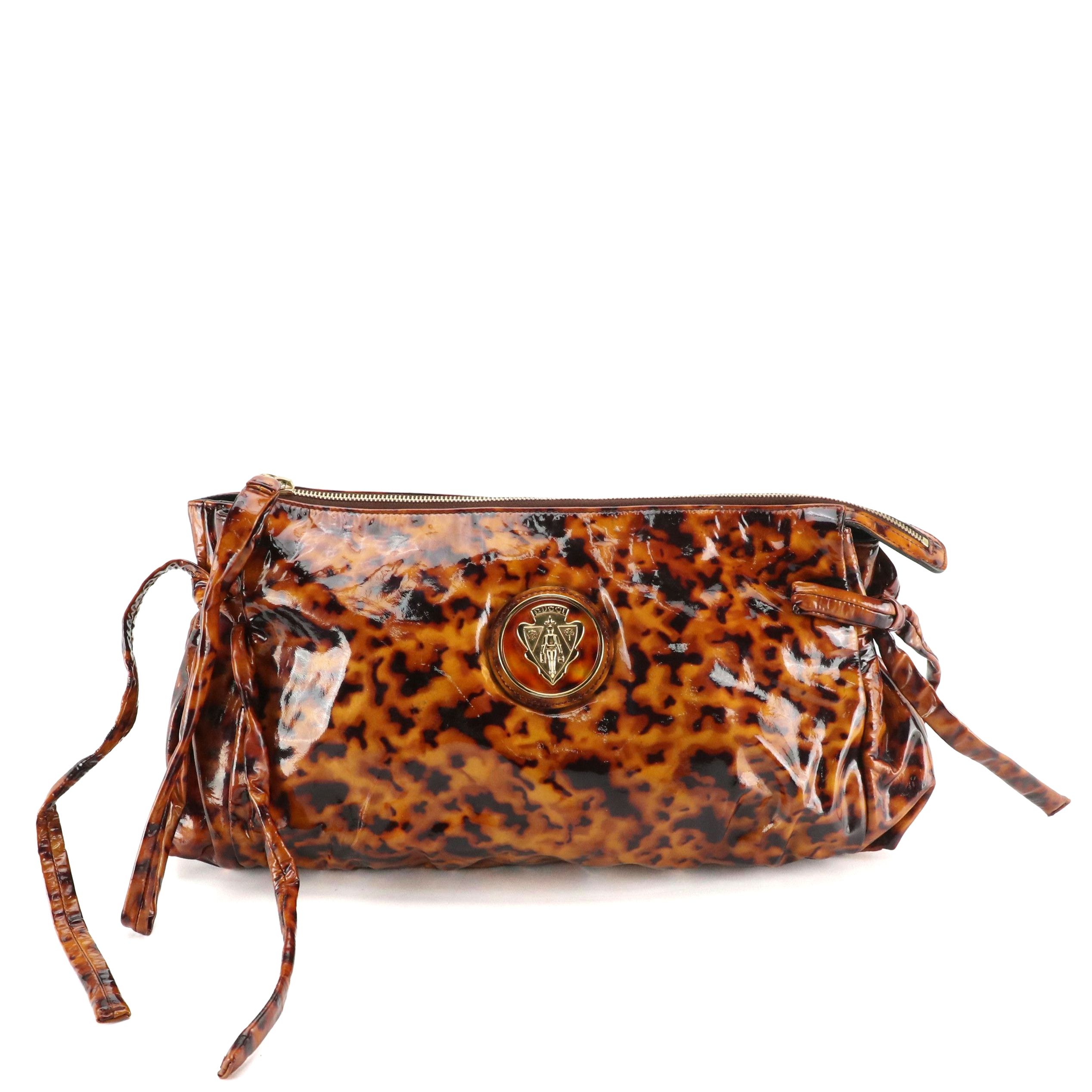 Gucci Hysteria Clutch in Tortoise Shell Patent Leather