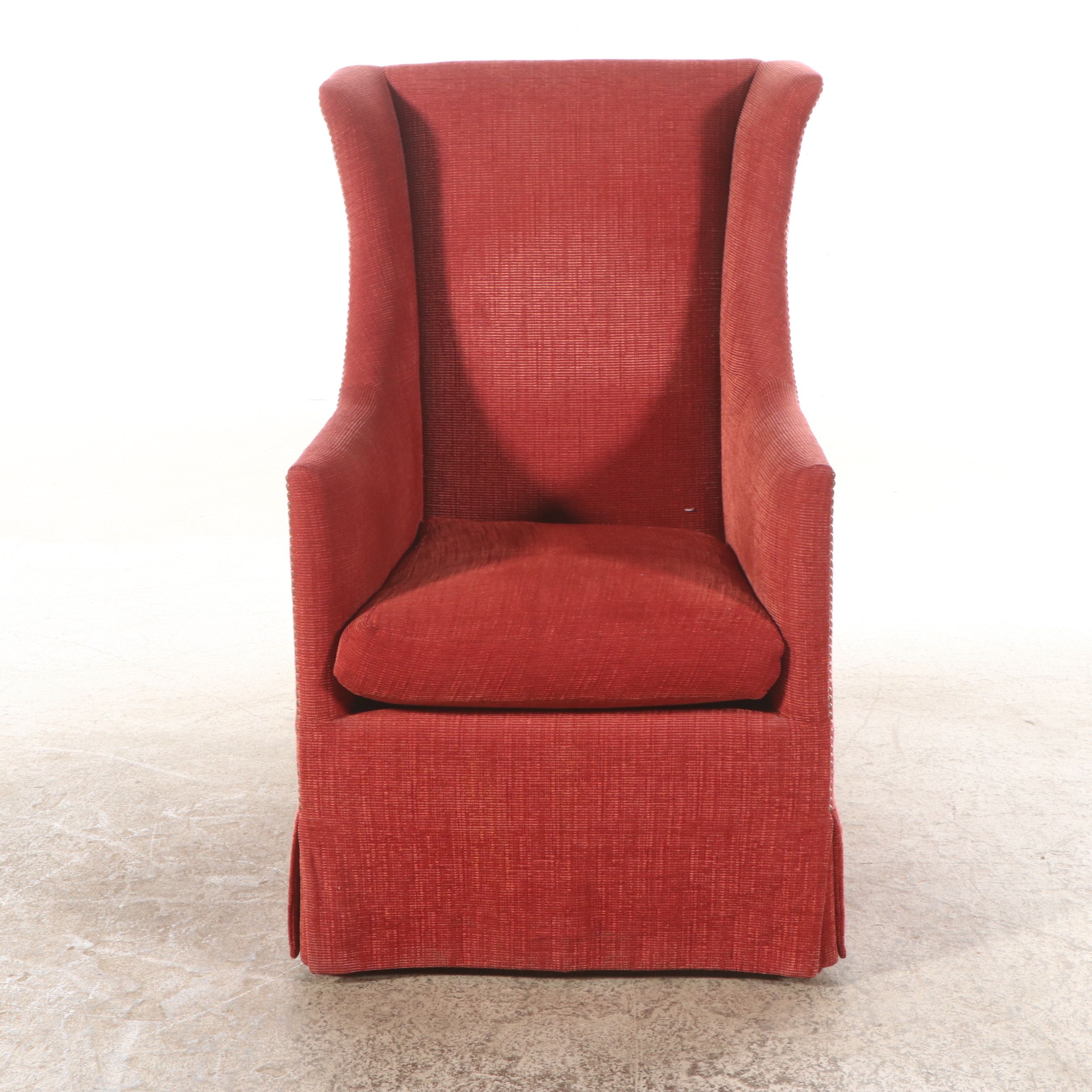 Dessin Fournir Mid-Century Regency Style Upholstered Armchair with Nailhead Trim