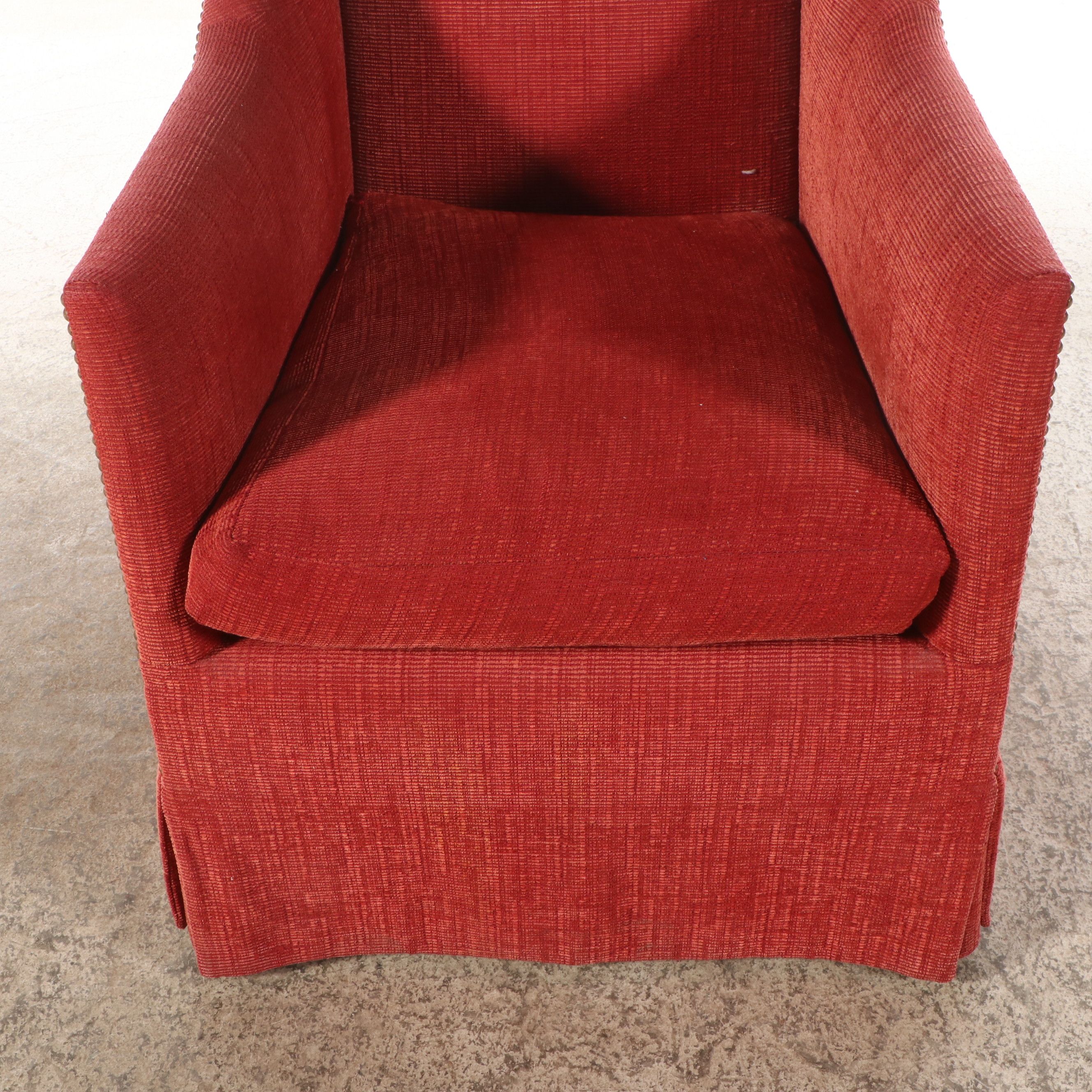 Dessin Fournir Mid-Century Regency Style Upholstered Armchair with Nailhead Trim