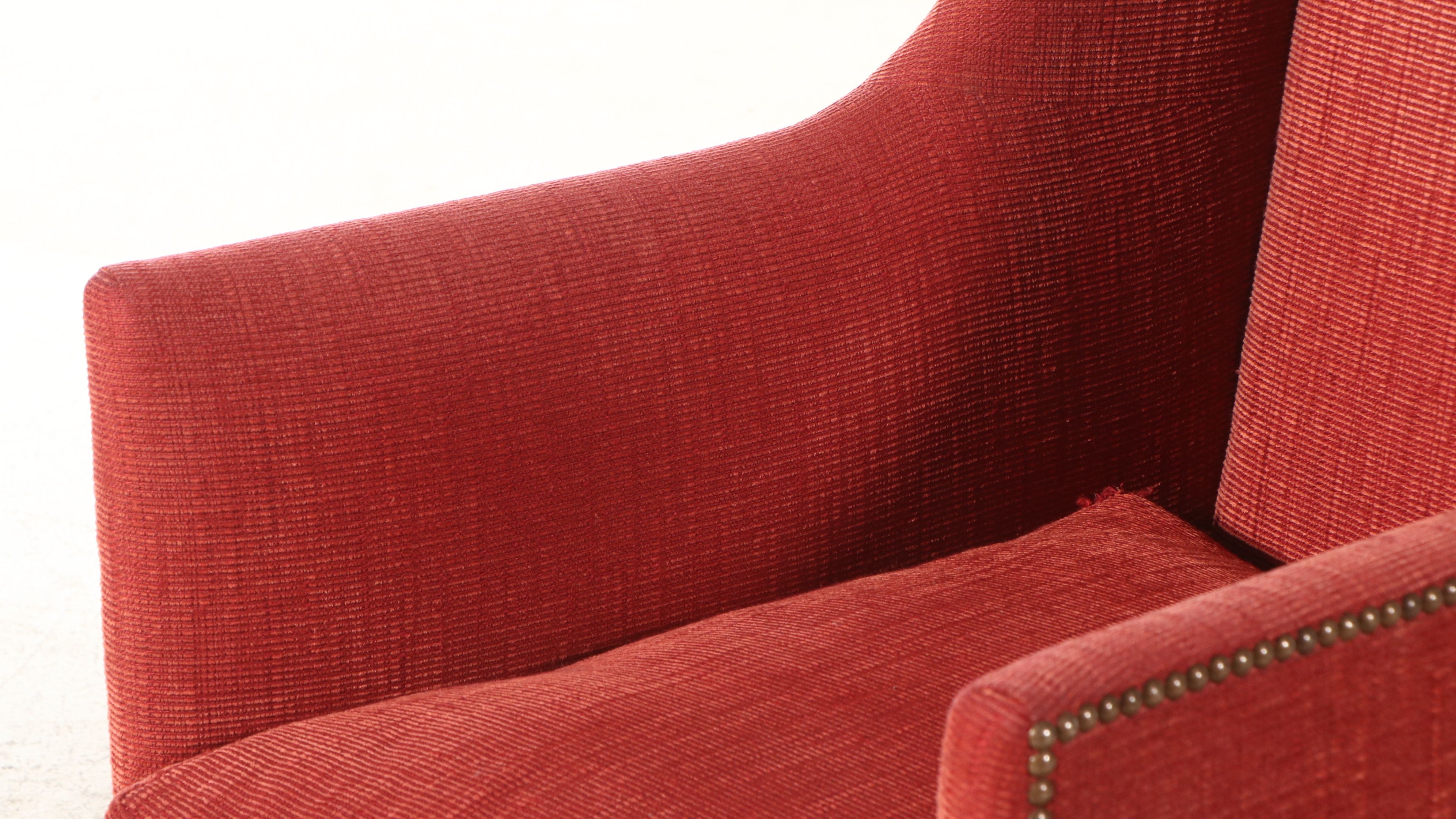 Dessin Fournir Mid-Century Regency Style Upholstered Armchair with Nailhead Trim