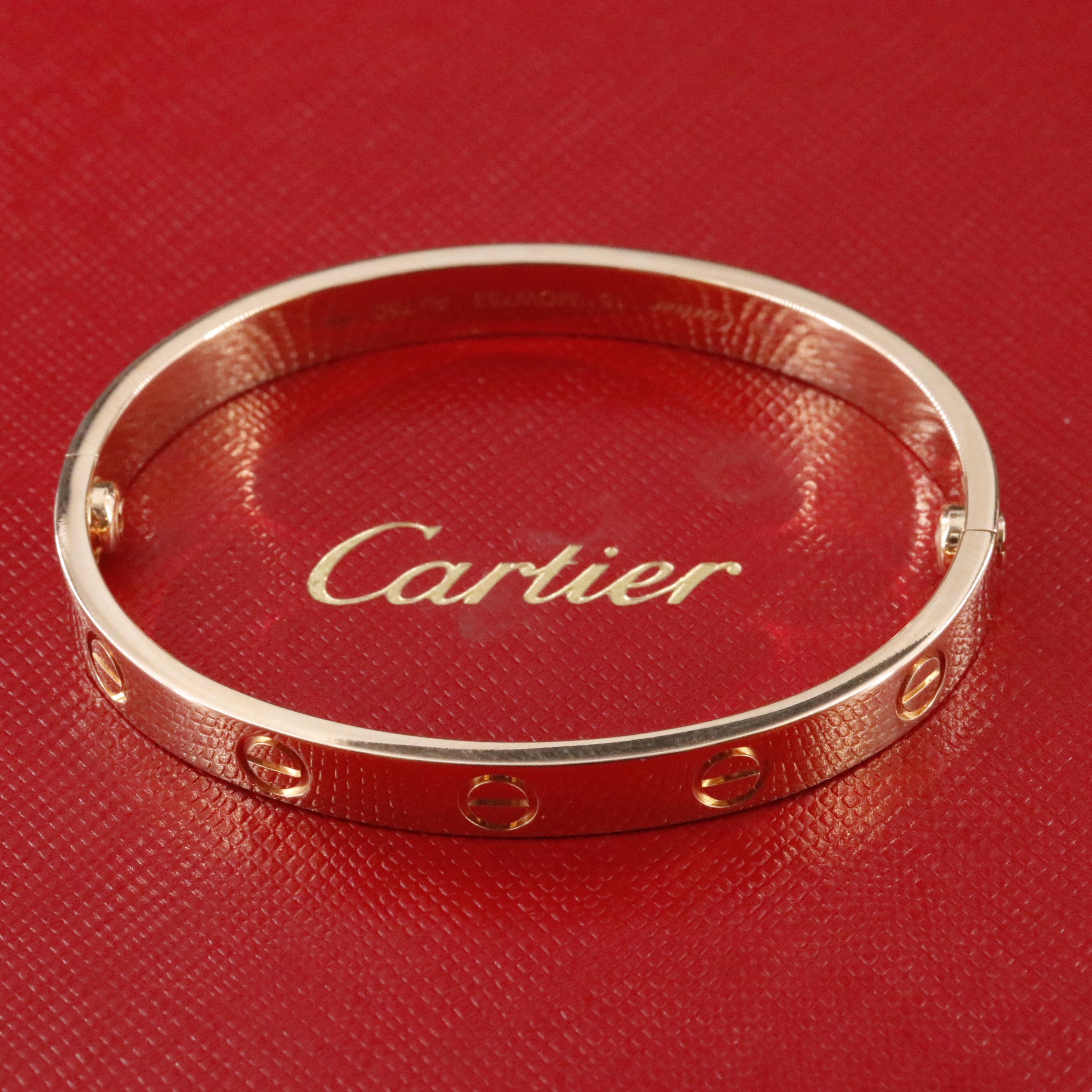 Cartier LOVE 18K Rose Gold Bracelet with COA