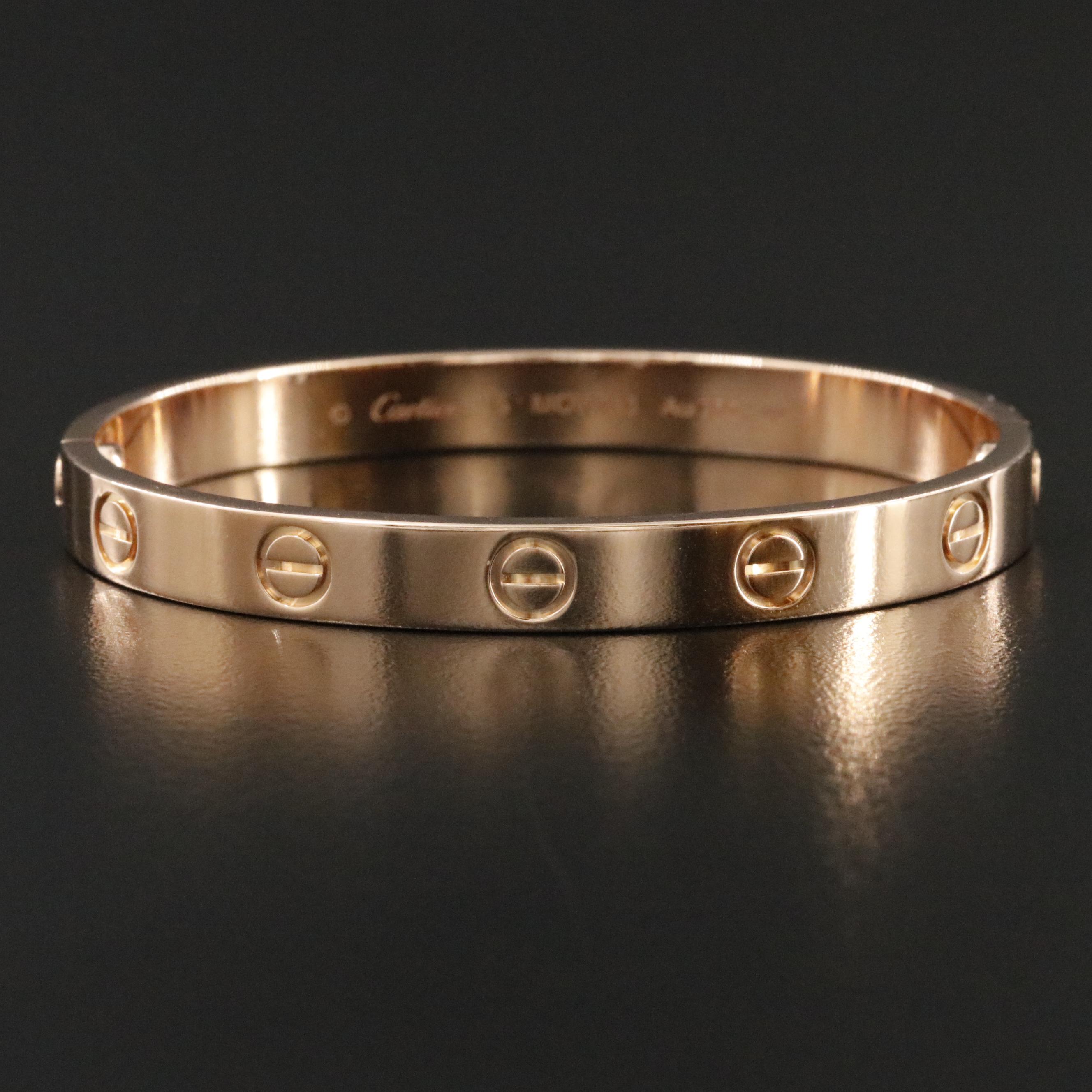 Cartier LOVE 18K Rose Gold Bracelet with COA