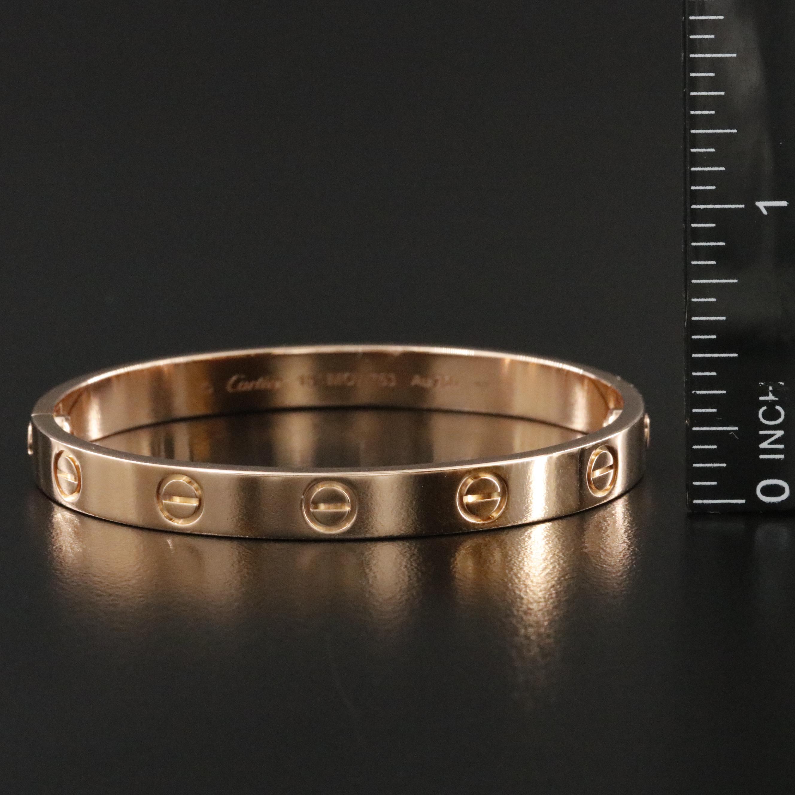 Cartier LOVE 18K Rose Gold Bracelet with COA