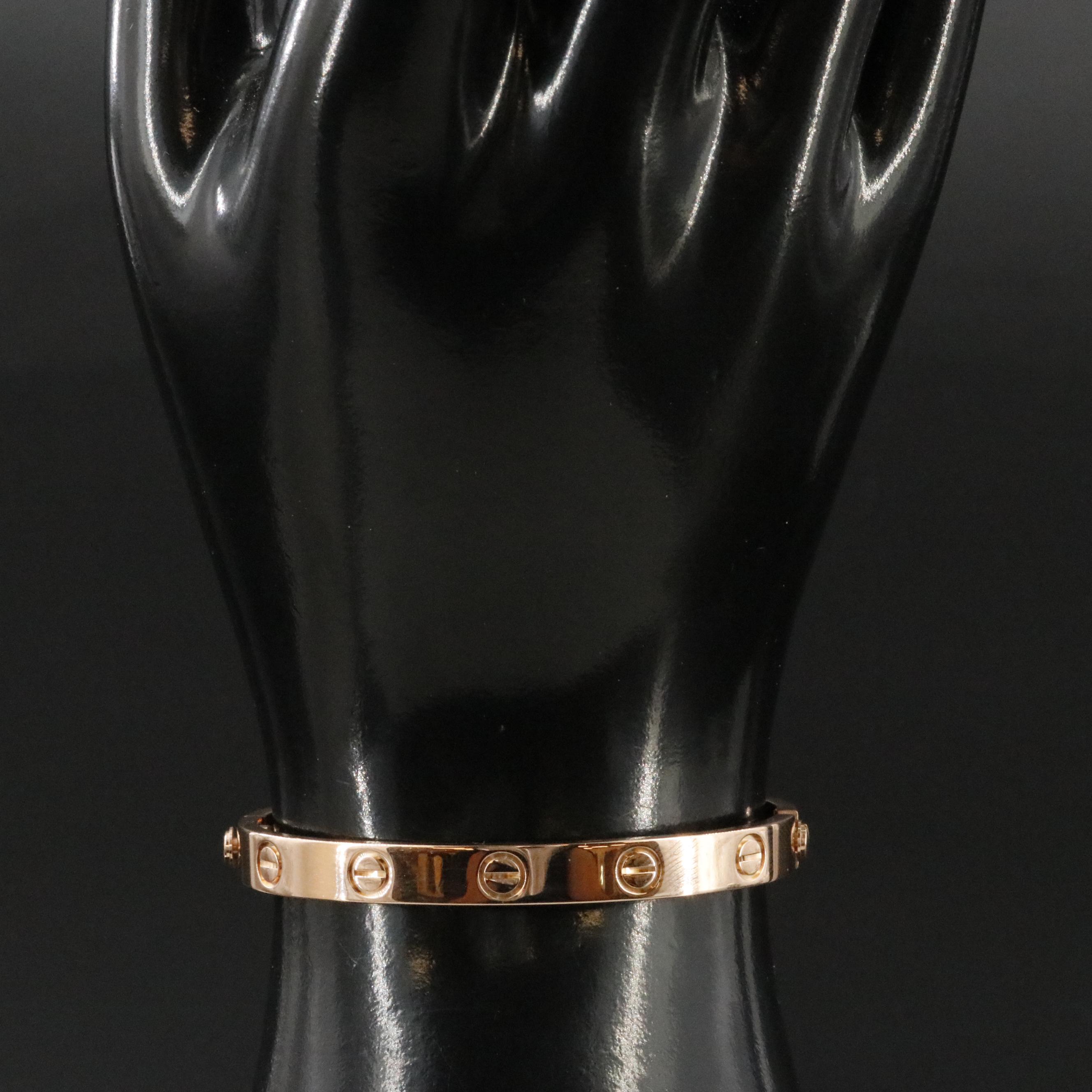 Cartier LOVE 18K Rose Gold Bracelet with COA