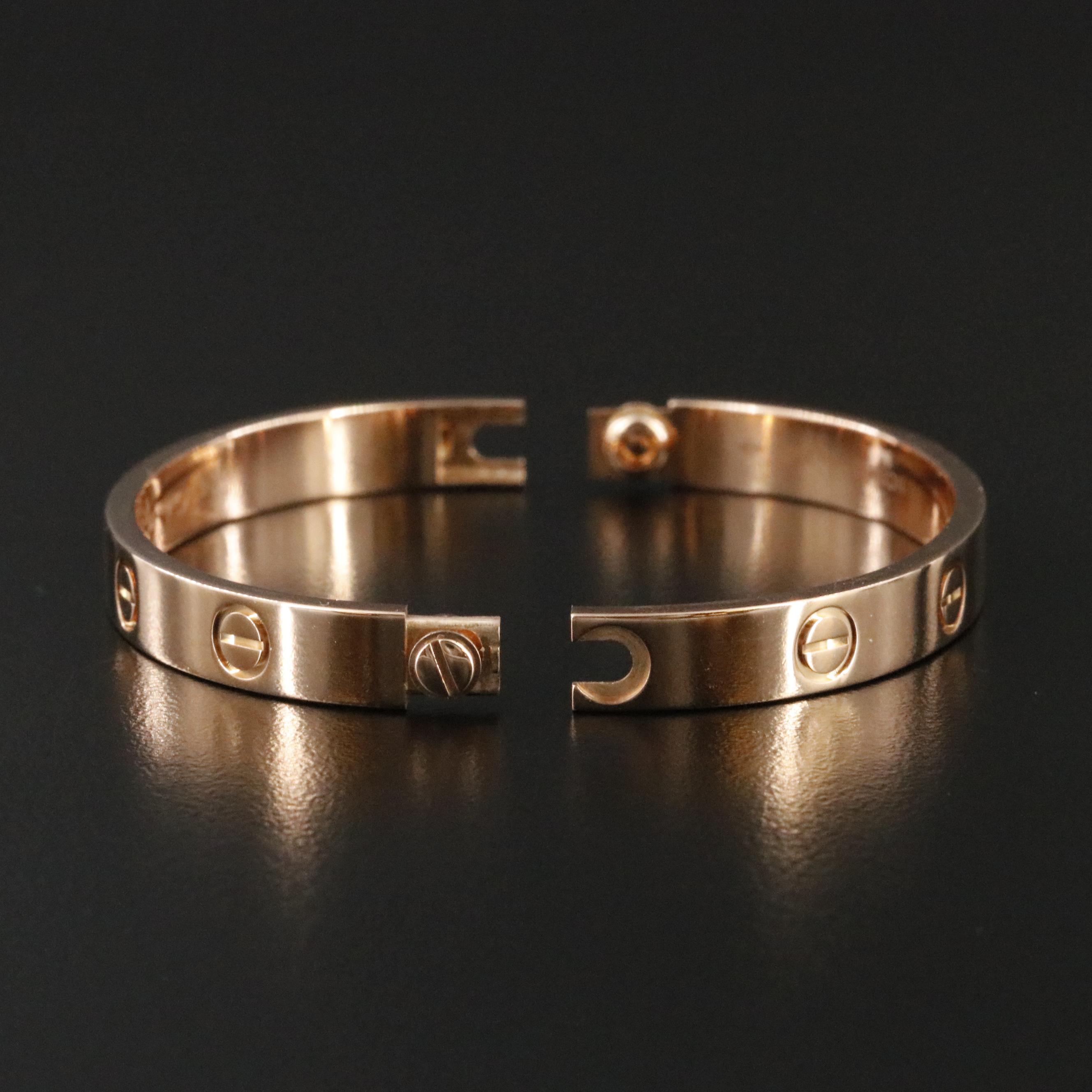 Cartier LOVE 18K Rose Gold Bracelet with COA