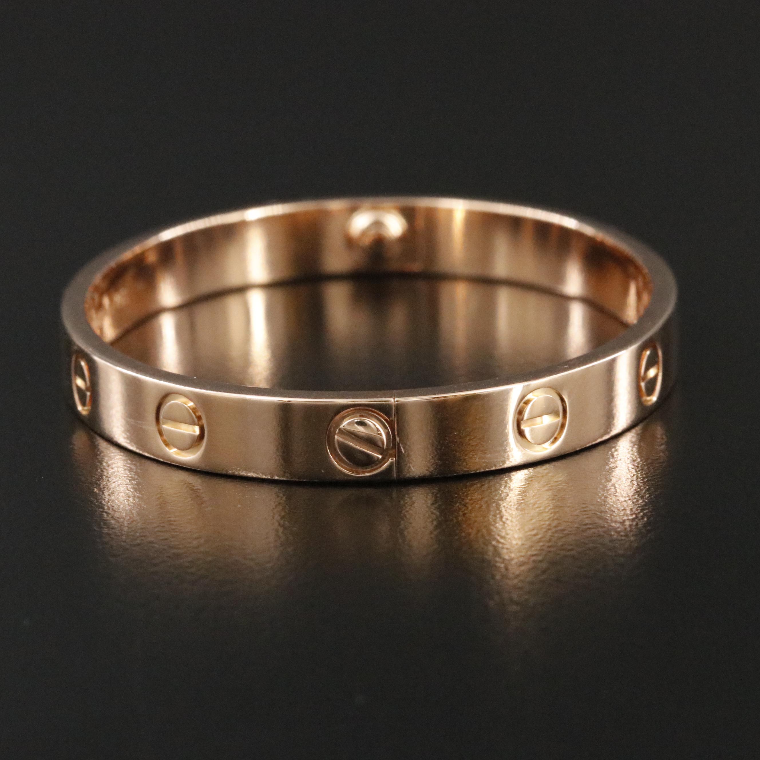 Cartier LOVE 18K Rose Gold Bracelet with COA