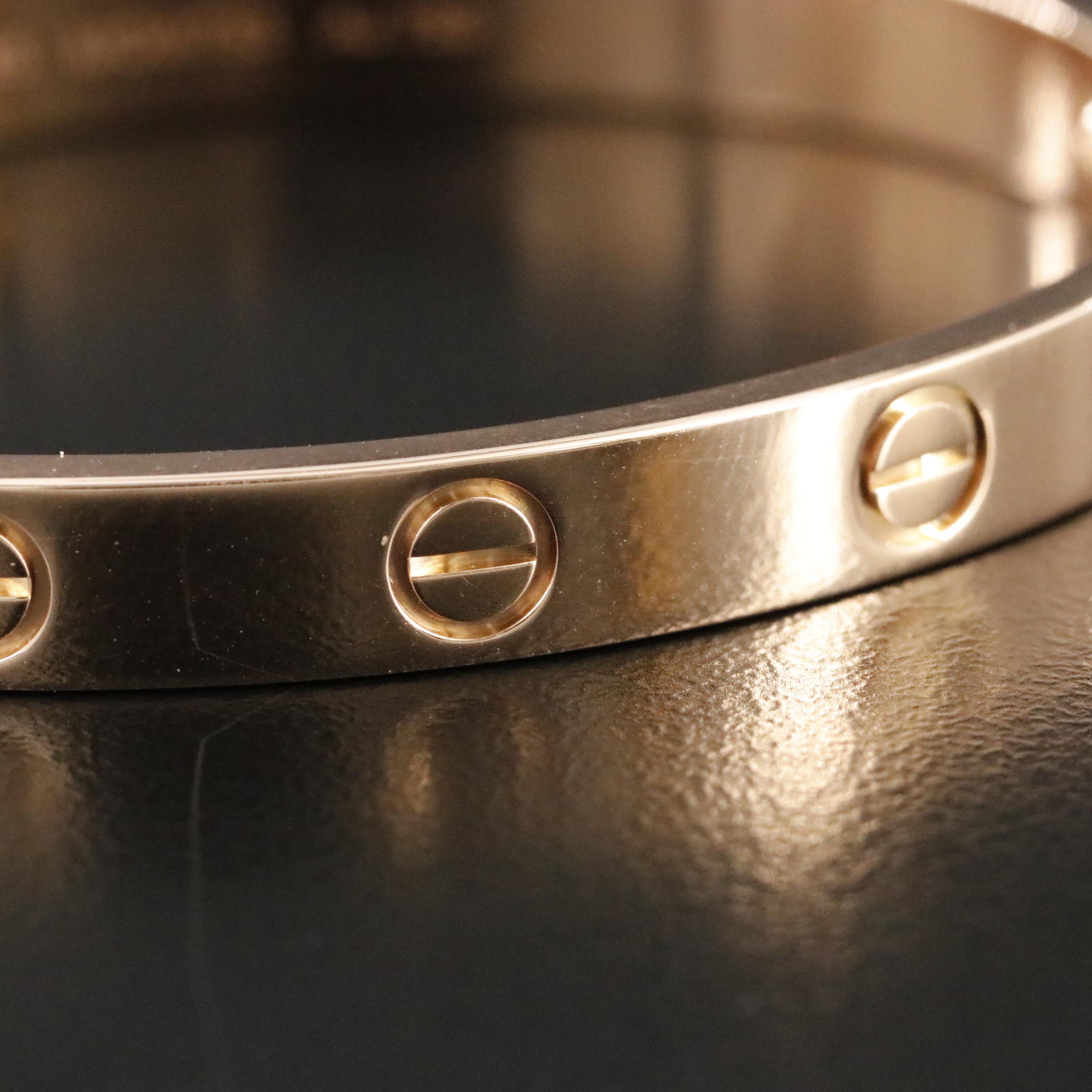 Cartier LOVE 18K Rose Gold Bracelet with COA