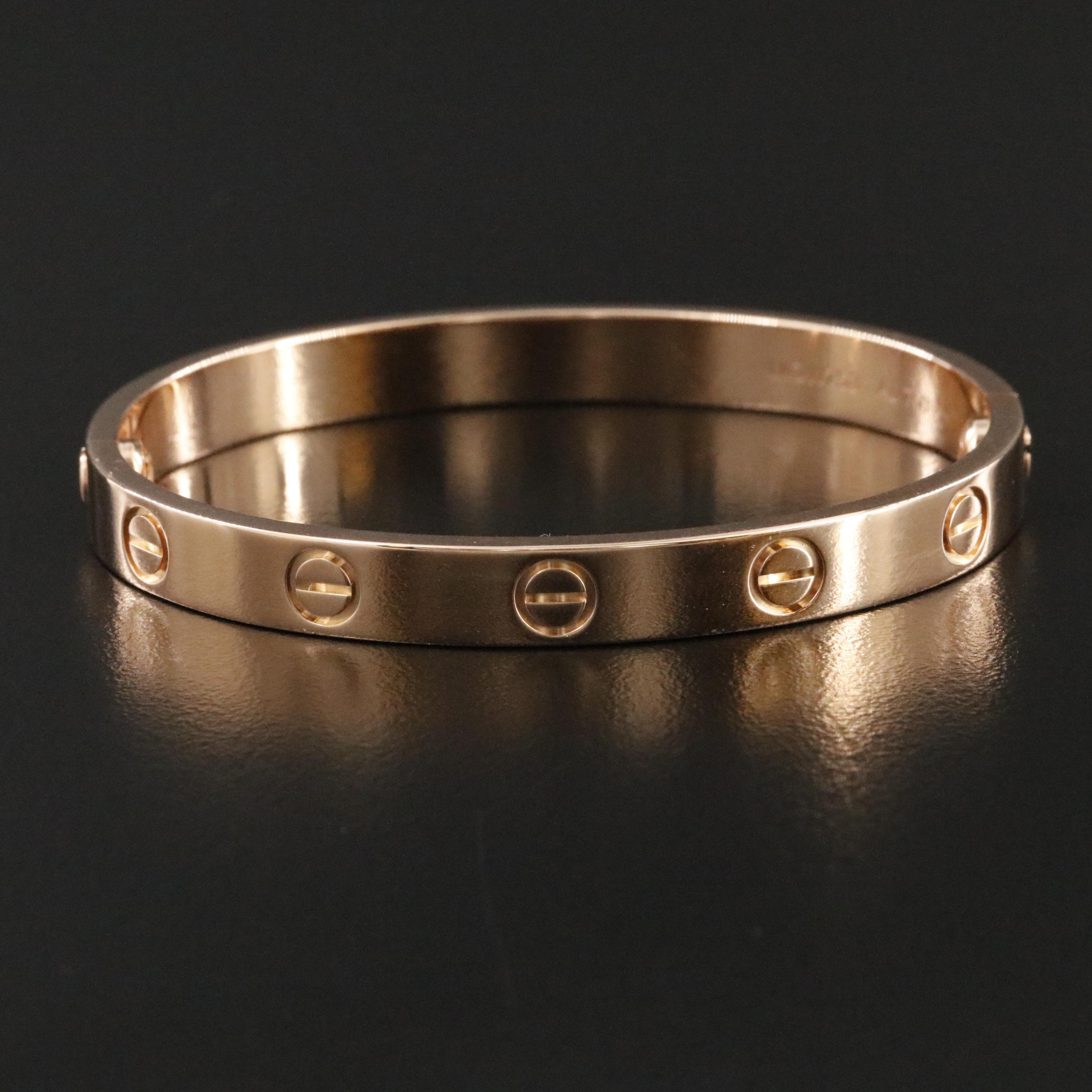 Cartier LOVE 18K Rose Gold Bracelet with COA