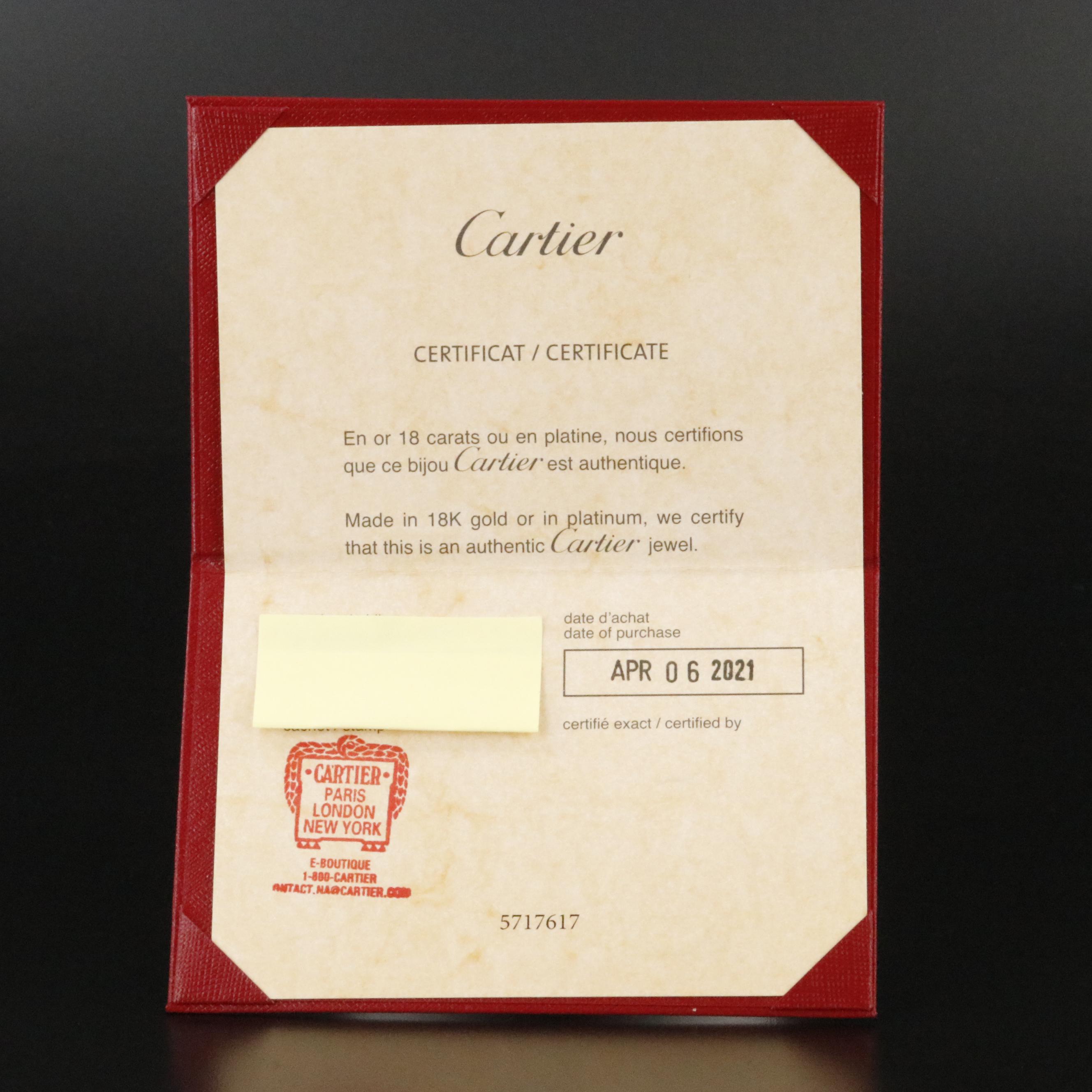 Cartier LOVE 18K Rose Gold Bracelet with COA