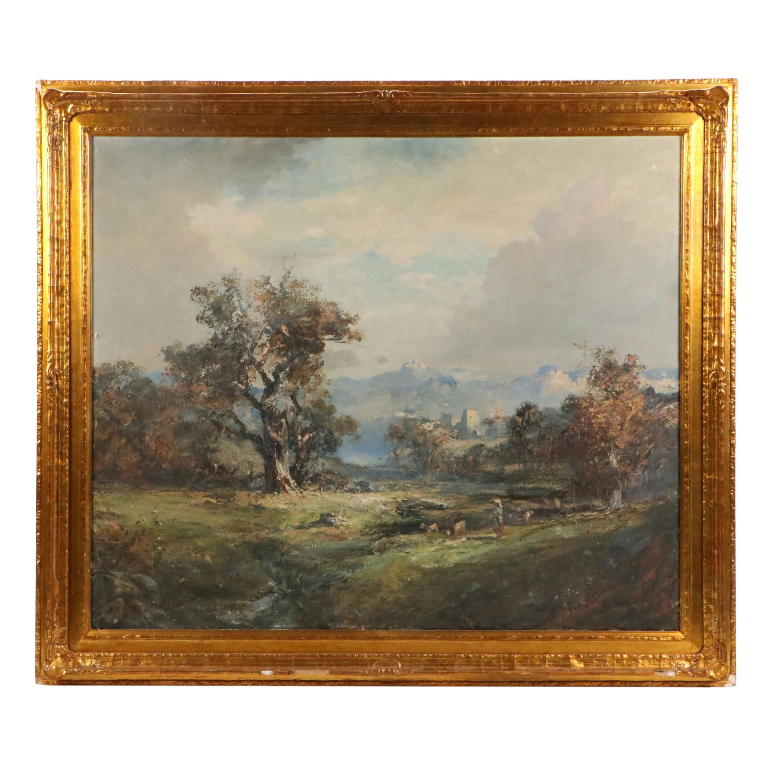 Douglas Arthur Teed Romantic Landscape Oil Painting, Late 19th/Early 20th C.