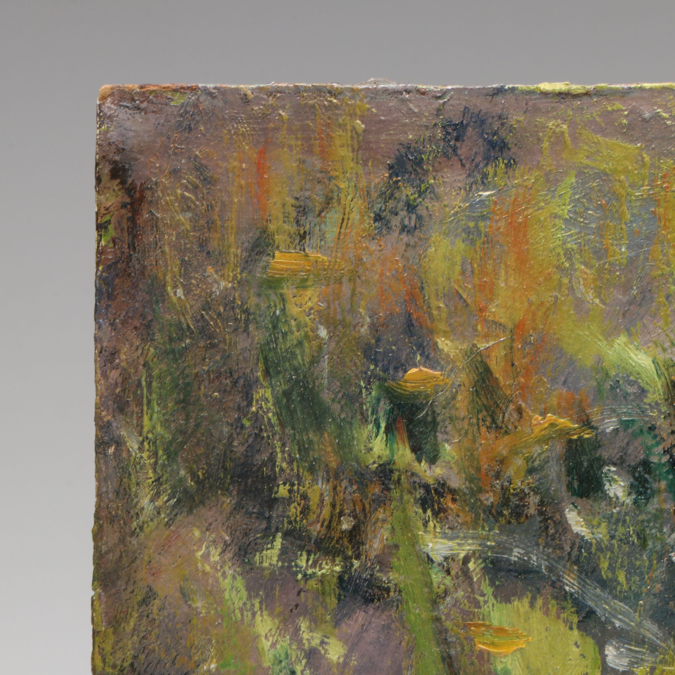 Bernard Lennon Impressionist Garden Landscape Oil Painting with Figure