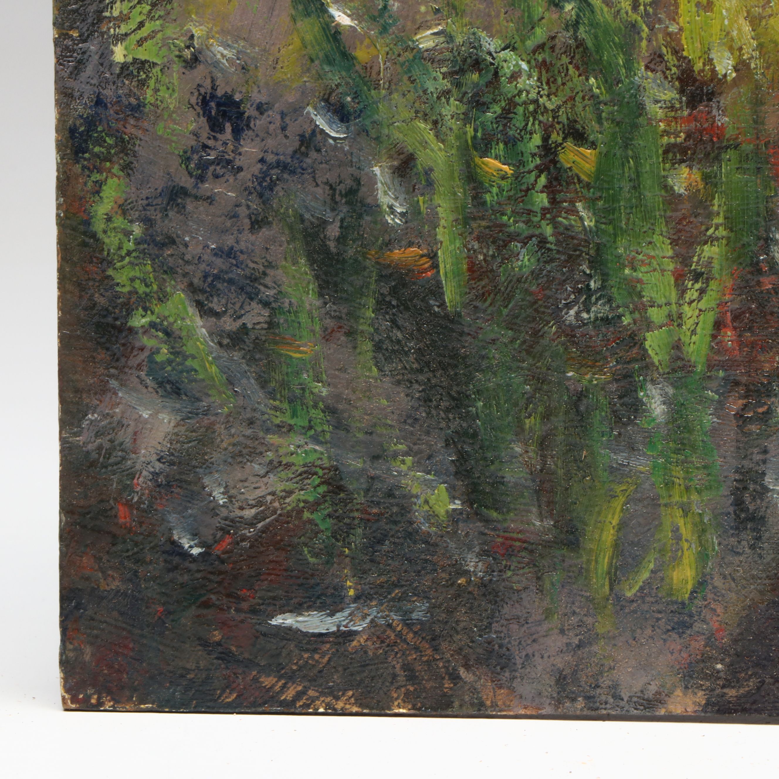 Bernard Lennon Impressionist Garden Landscape Oil Painting with Figure