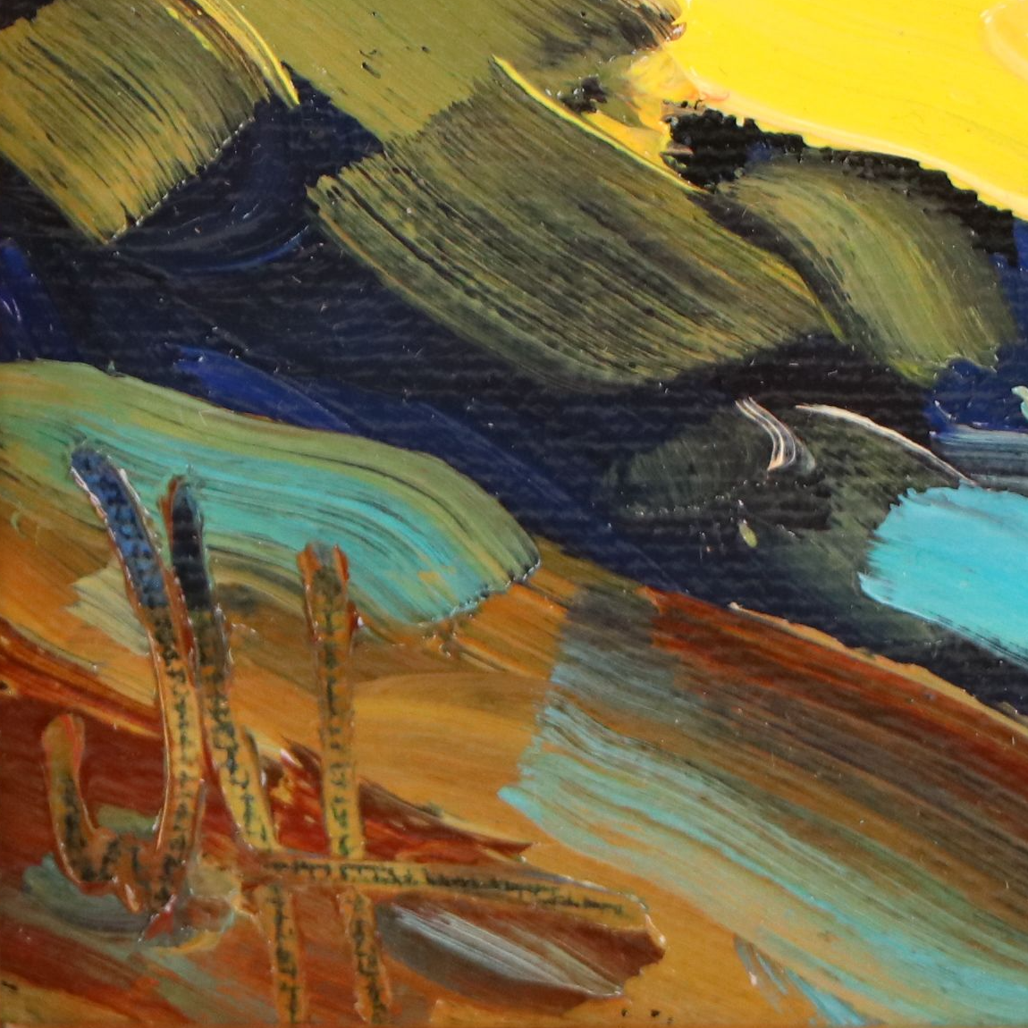 William Hawkins Abstract Sunset Landscape Oil Painting, 21st Century