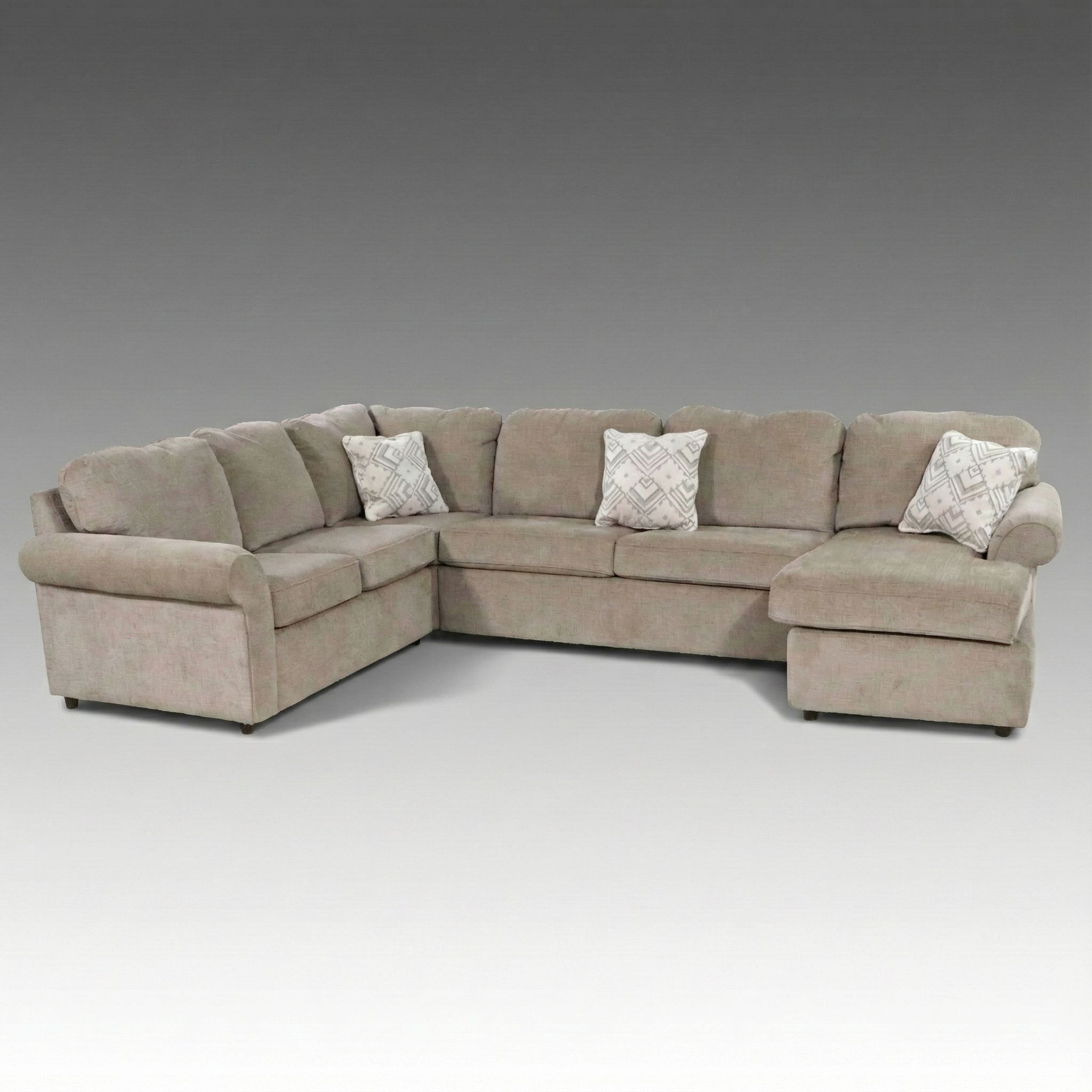 England Contemporary Upholstered Sectional Sofa with Accent Pillows