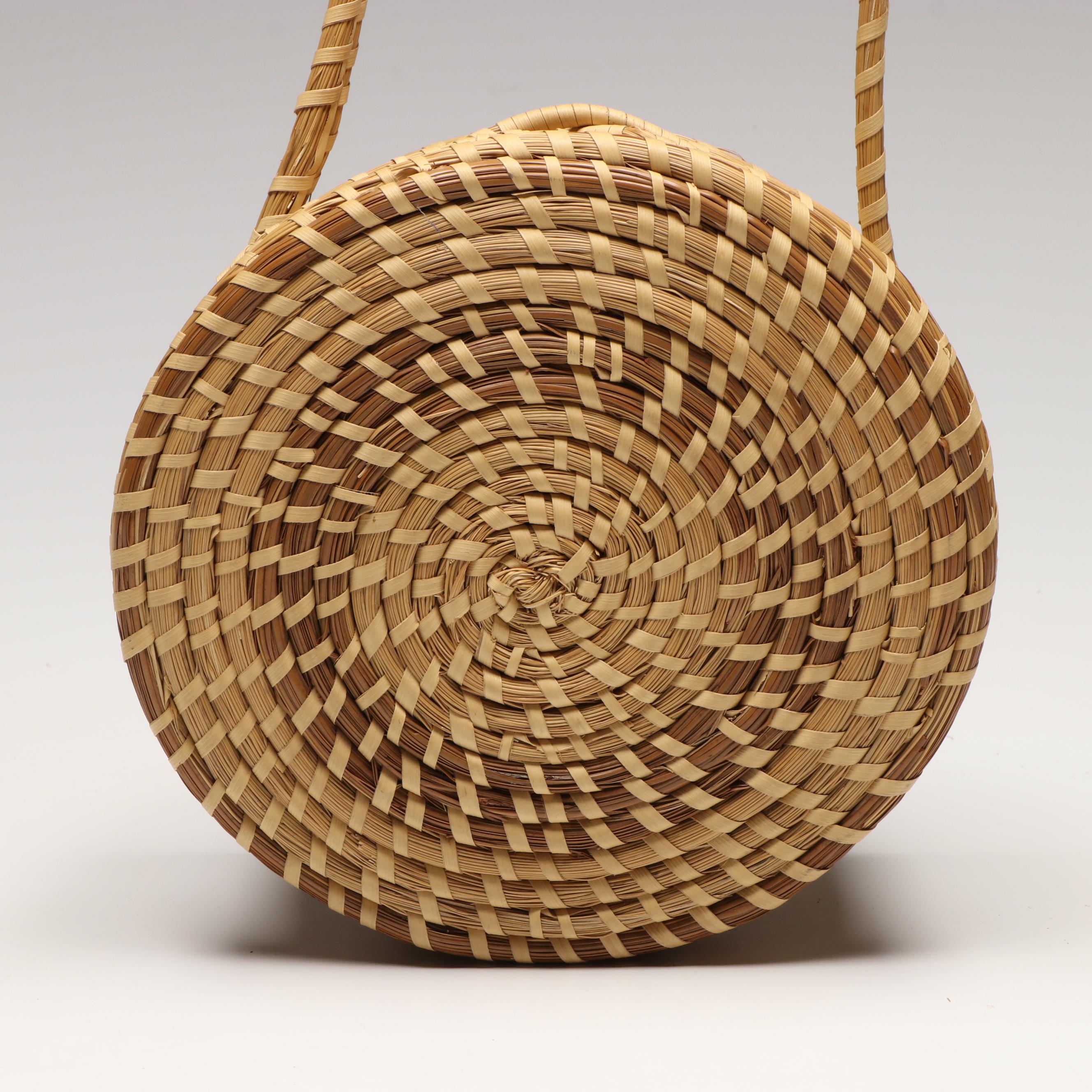 South Carolina Nantucket Style and Gullah Sweetgrass Missionary Bag Style Basket