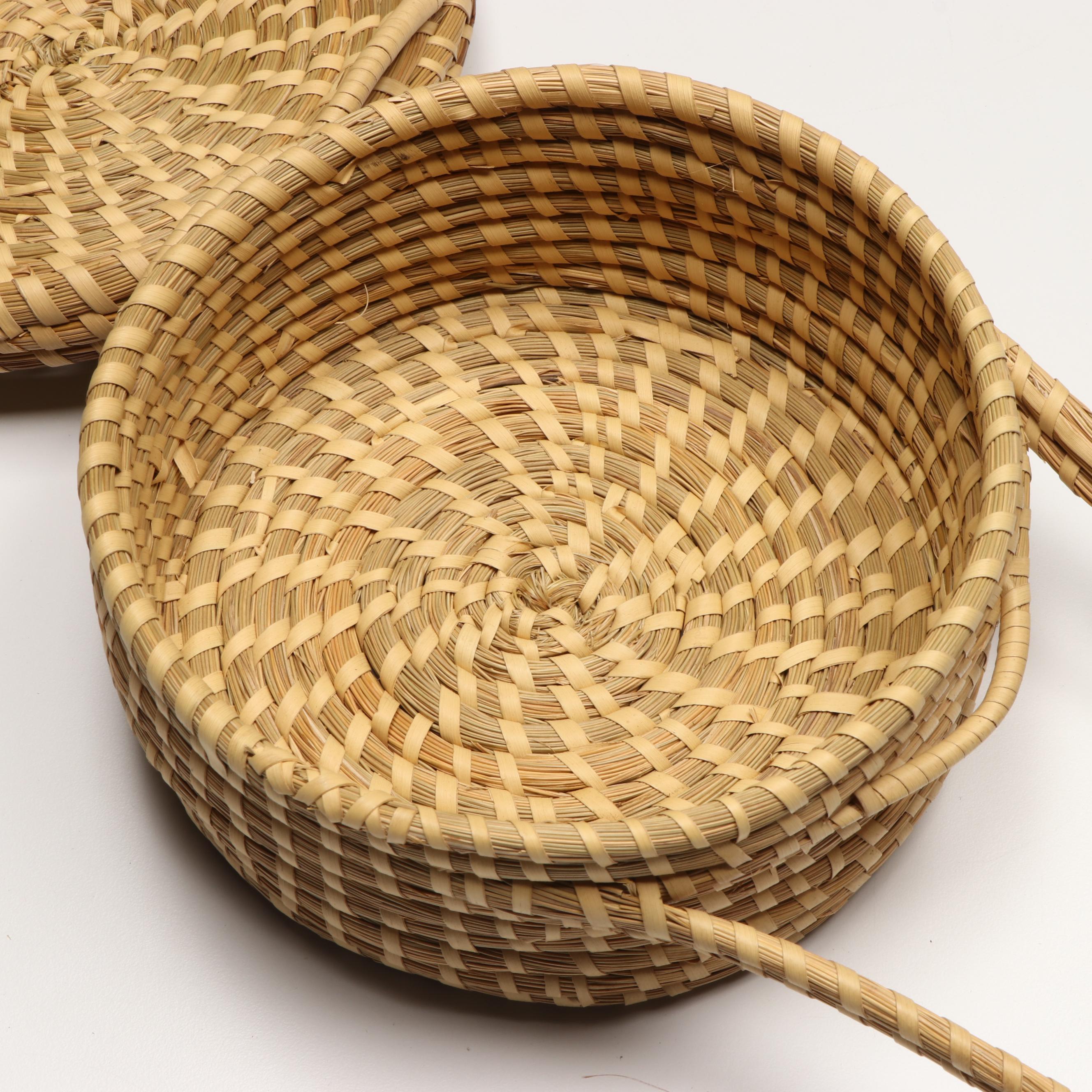 South Carolina Nantucket Style and Gullah Sweetgrass Missionary Bag Style Basket