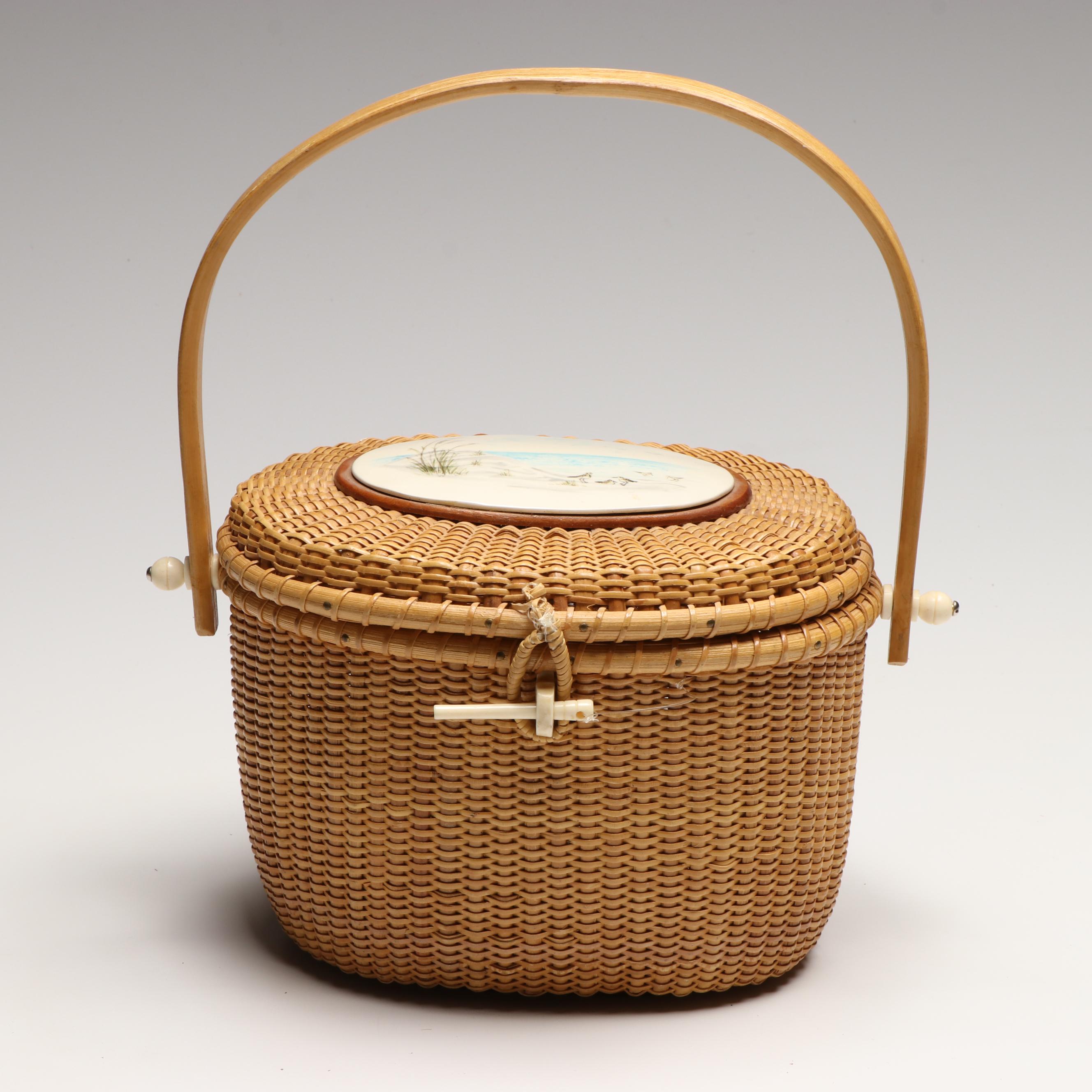 South Carolina Nantucket Style and Gullah Sweetgrass Missionary Bag Style Basket