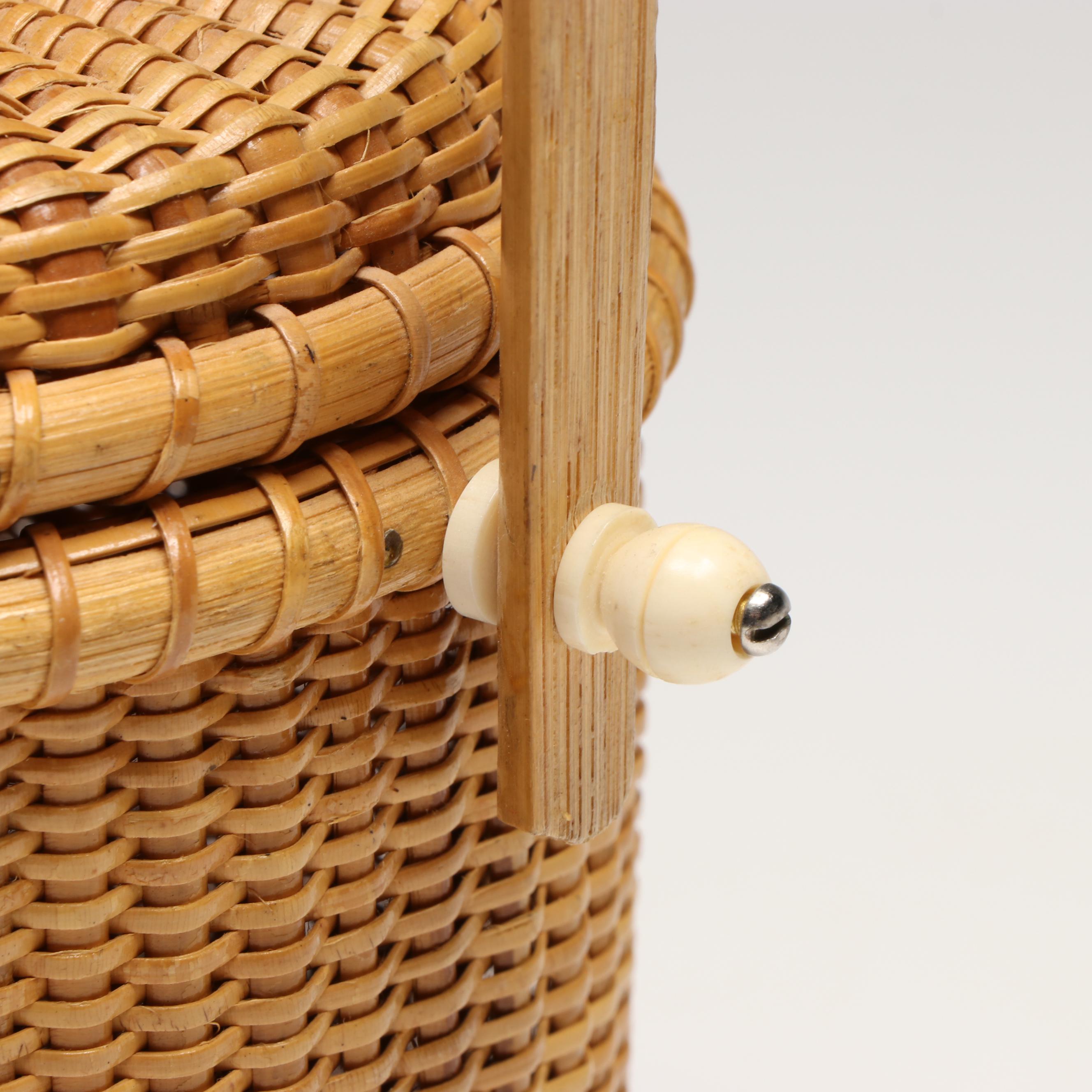 South Carolina Nantucket Style and Gullah Sweetgrass Missionary Bag Style Basket