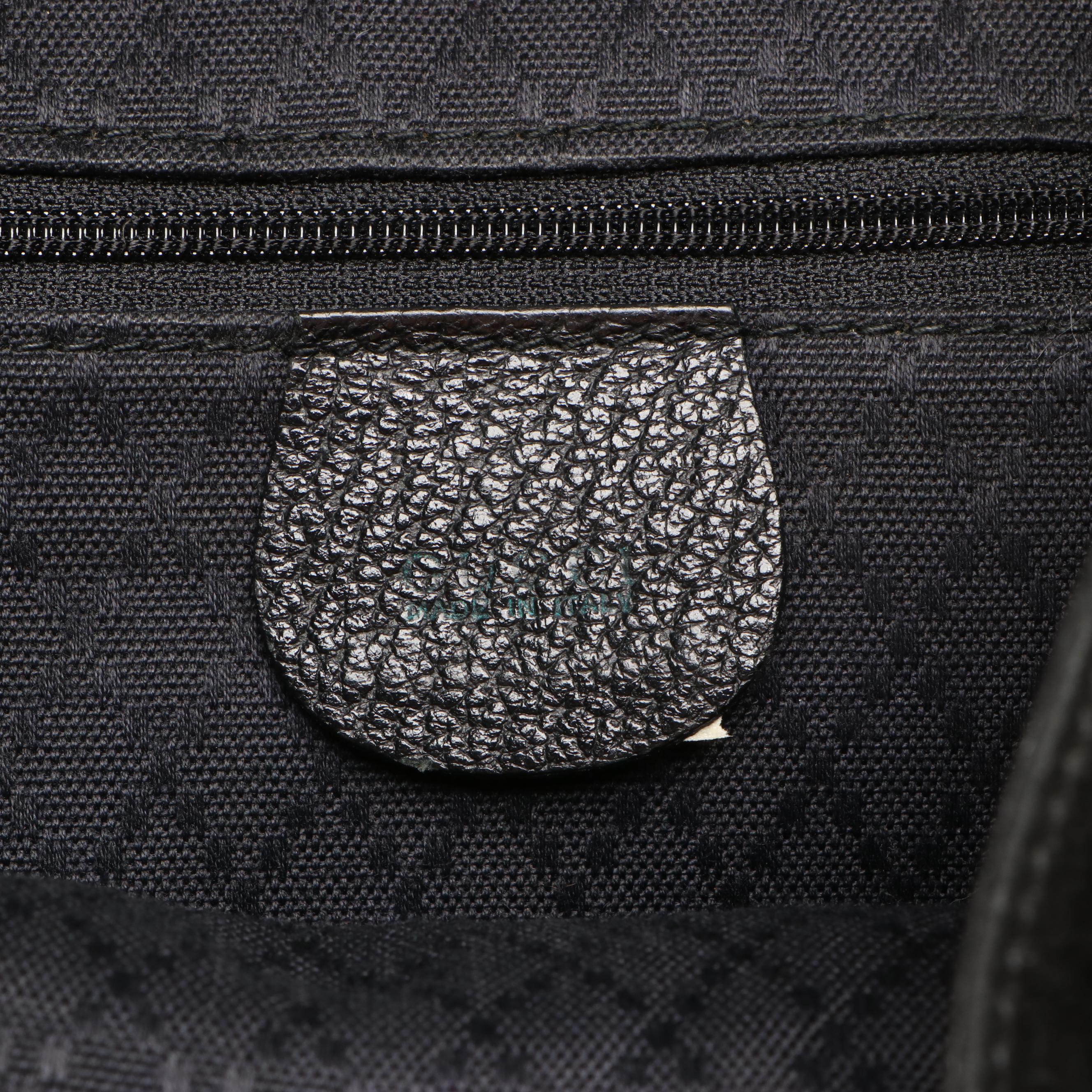 Gucci Black Suede Bamboo Handle Backpack with Grained Leather Trim