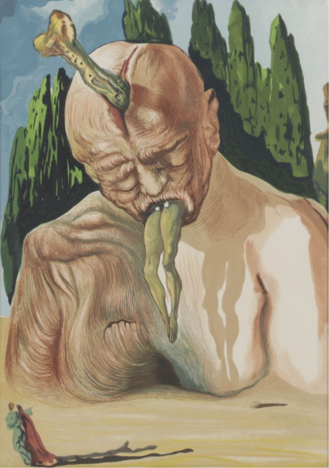 Salvador Dalí Wood Engraving "A Logician Devil", 1960-64