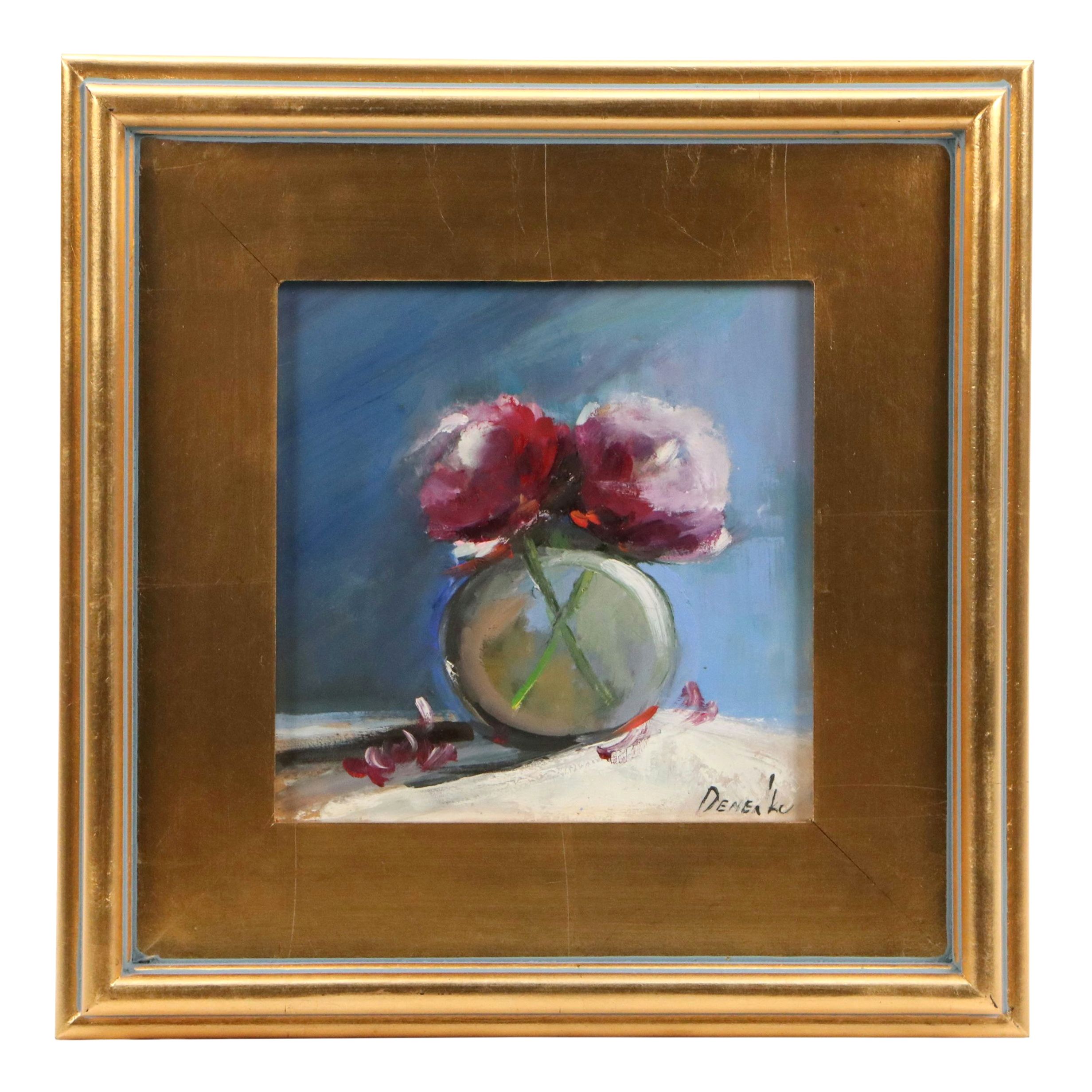 Natalia Demenko Floral Still Life Oil Painting, 21st Century