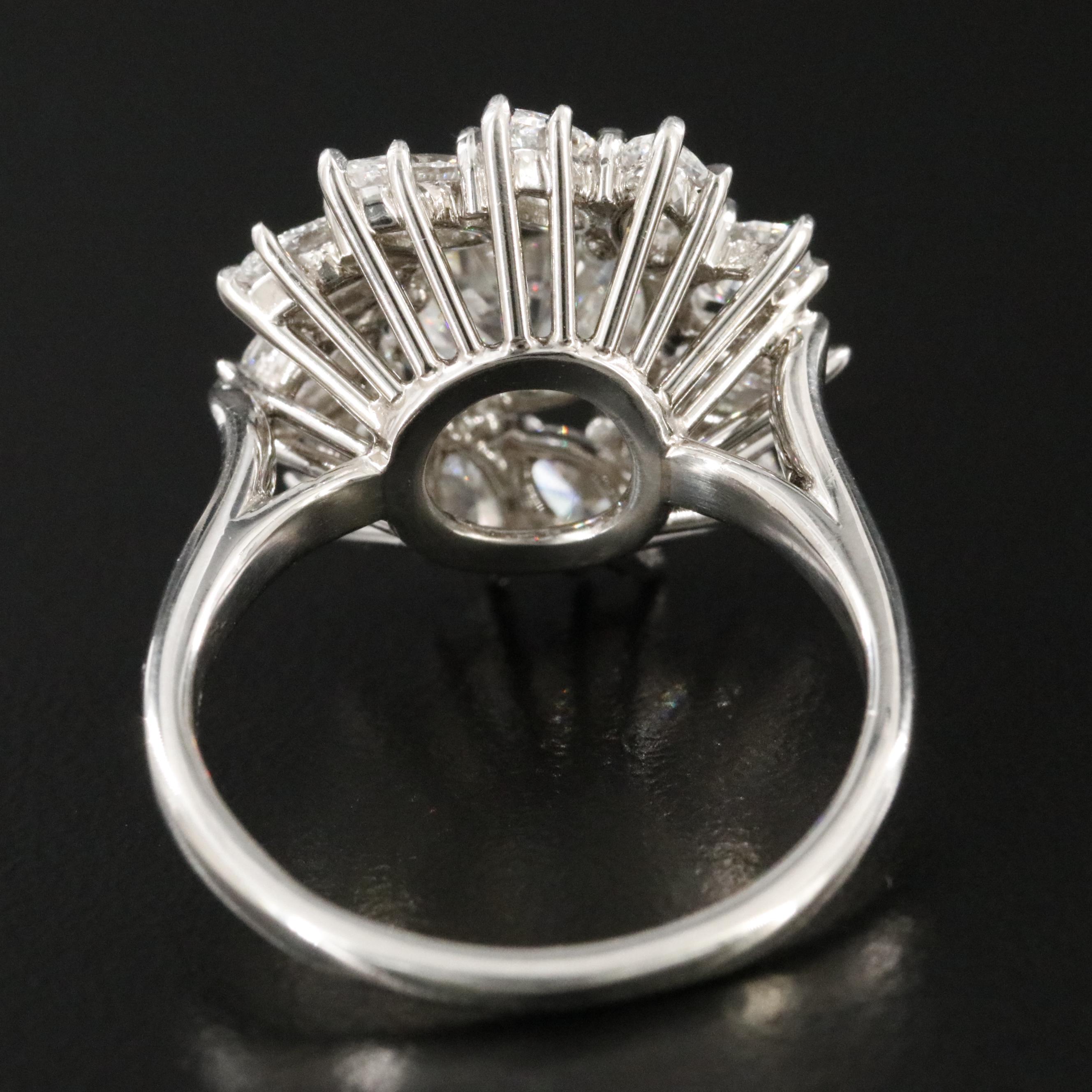 Harry Winston Platinum 4.34 CTW Diamond  Marquise Halo Ring with 2.34 CT Center