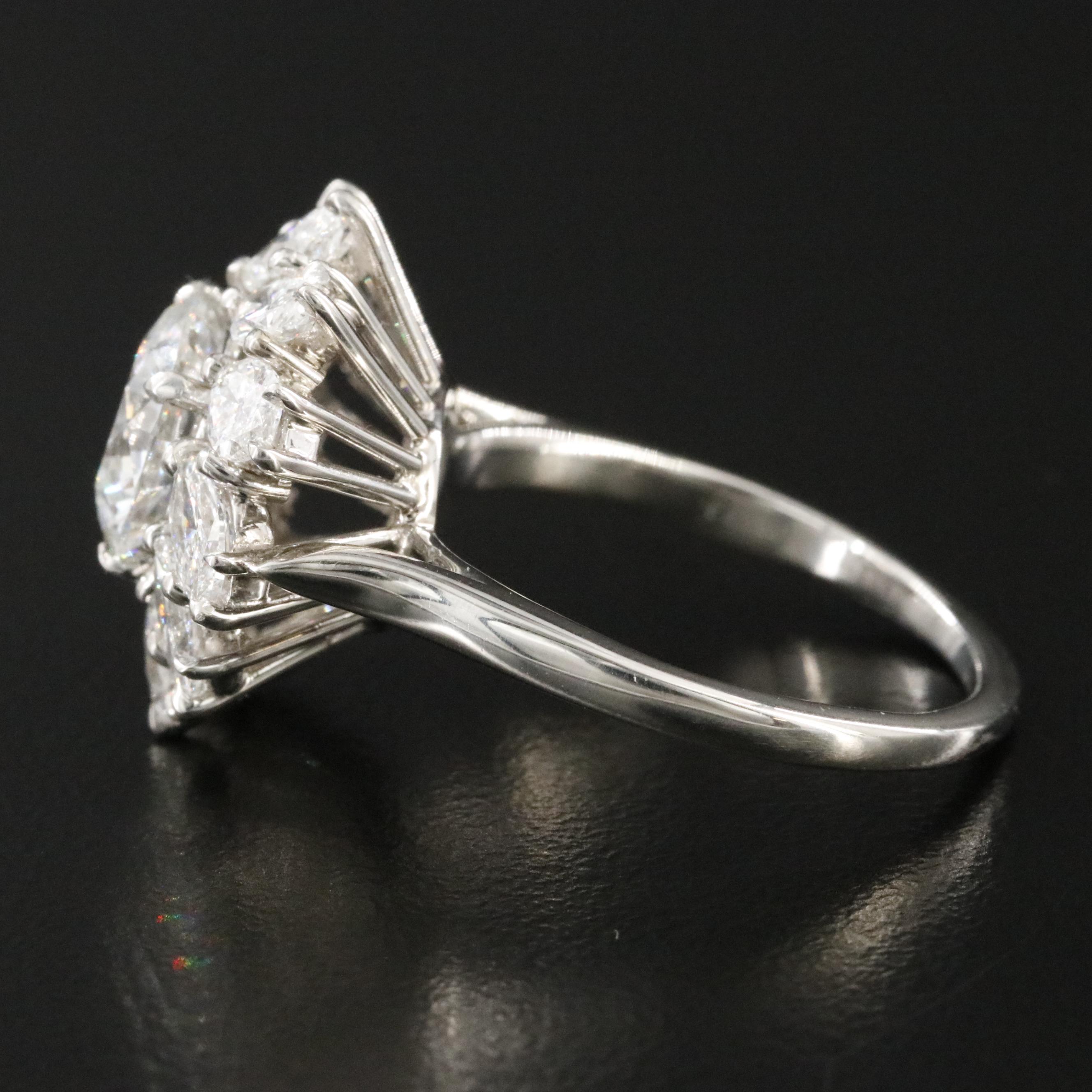 Harry Winston Platinum 4.34 CTW Diamond  Marquise Halo Ring with 2.34 CT Center