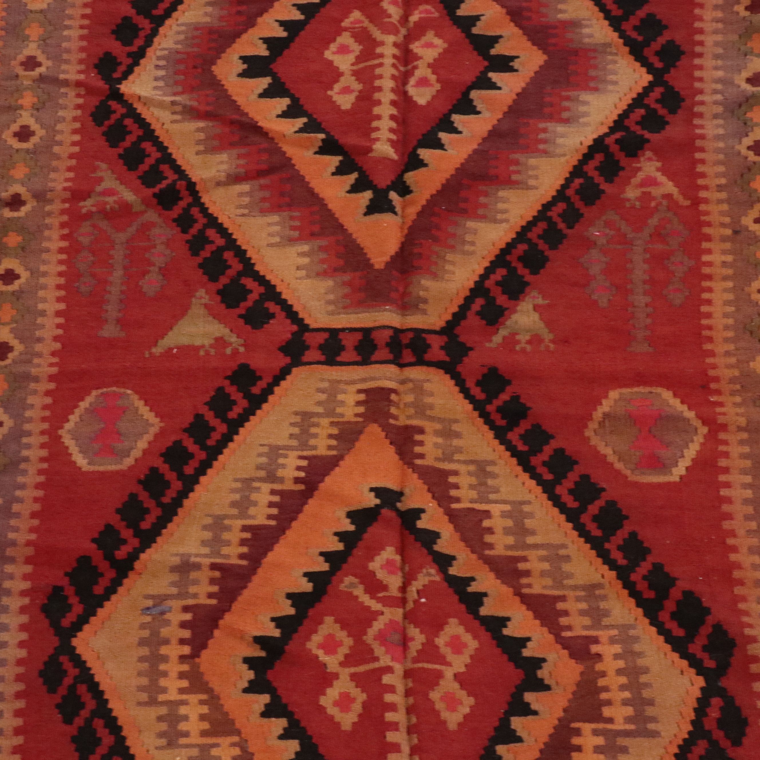 5'5 x 8'9 Handwoven Turkish Bakhtiari Kilim Area Rug