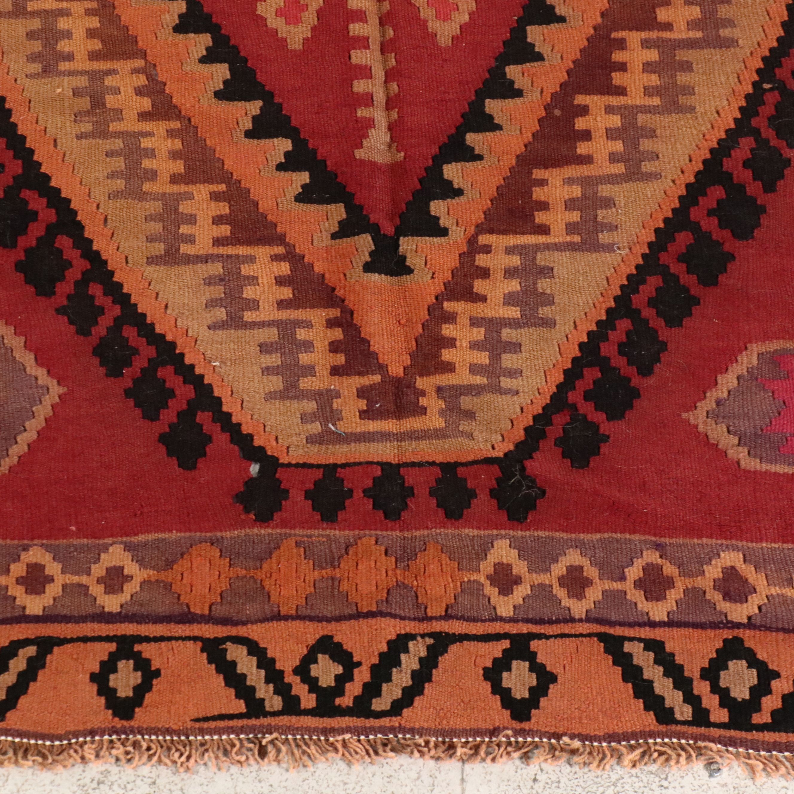 5'5 x 8'9 Handwoven Turkish Bakhtiari Kilim Area Rug