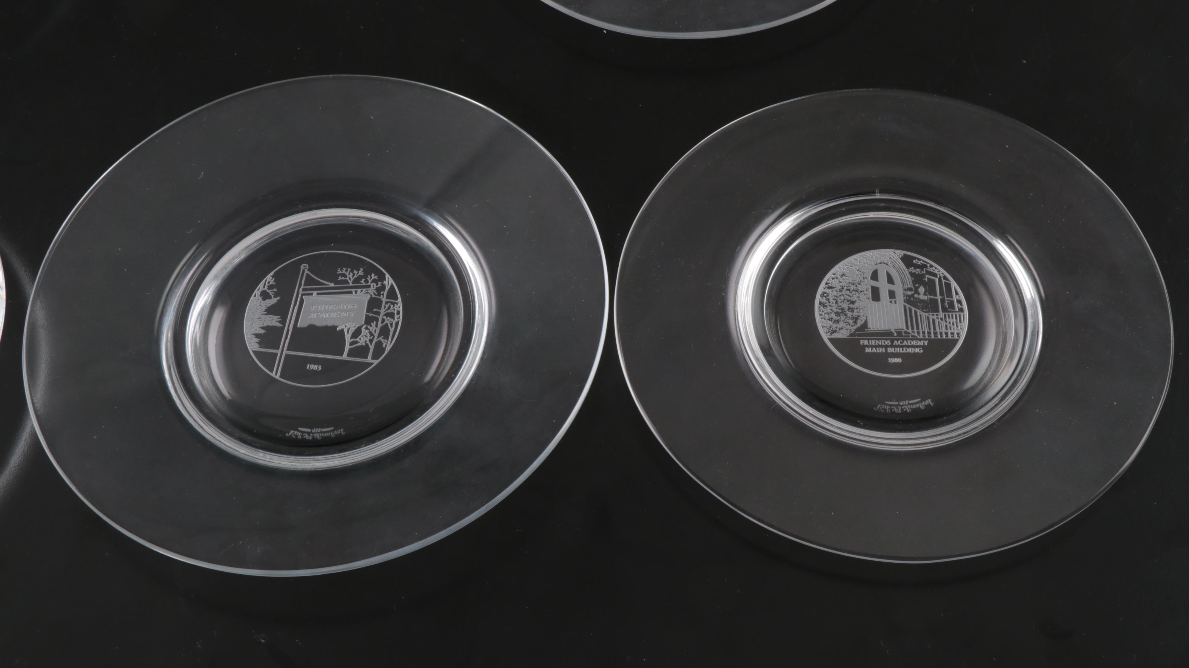 Tiffany & Co. Honeycomb Chargers with Val St. Lambert Commemorative Plates